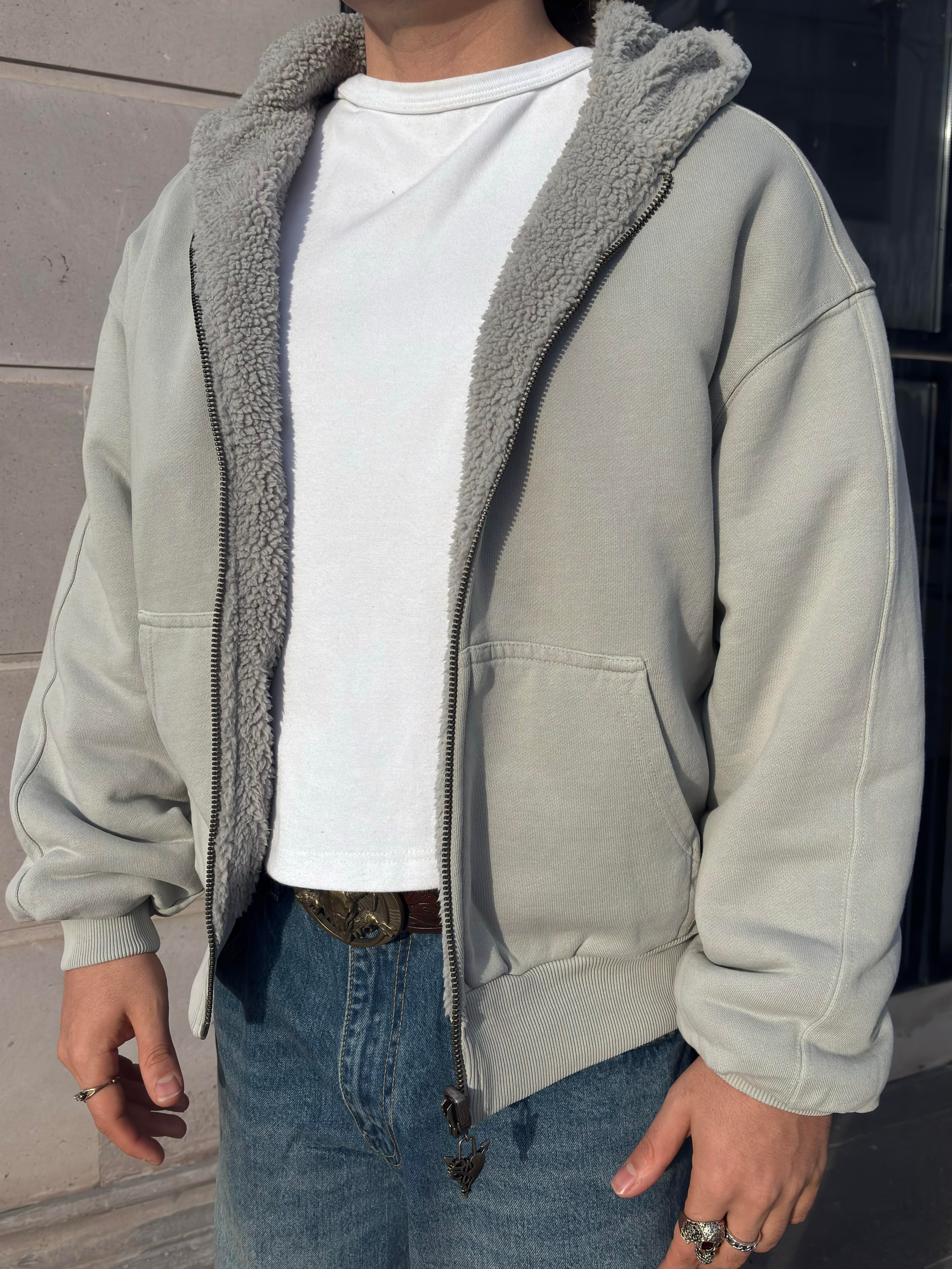Premium Çift Taraflı Nakışlı Zip Hoodie