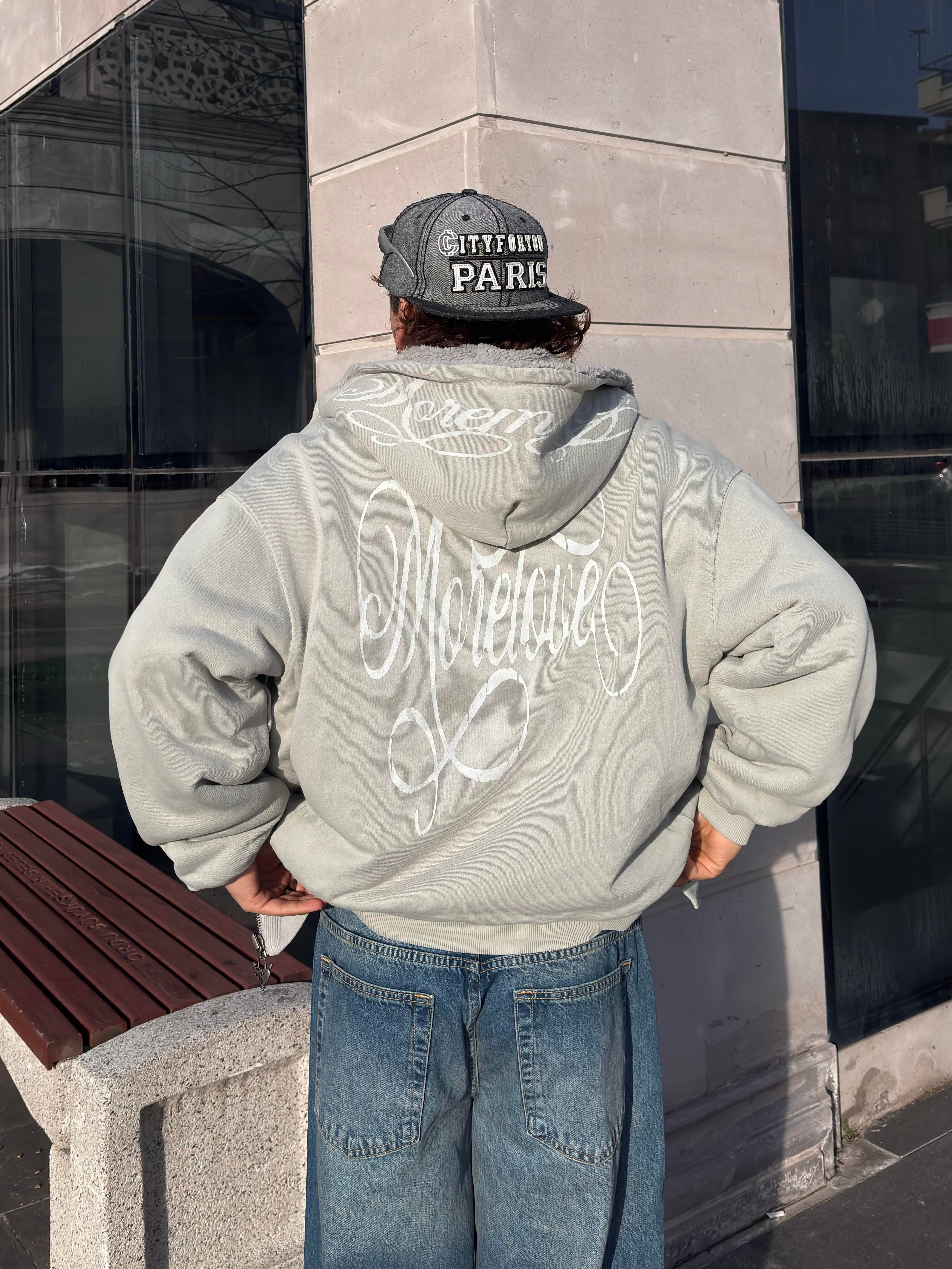 Premium Çift Taraflı Nakışlı Zip Hoodie