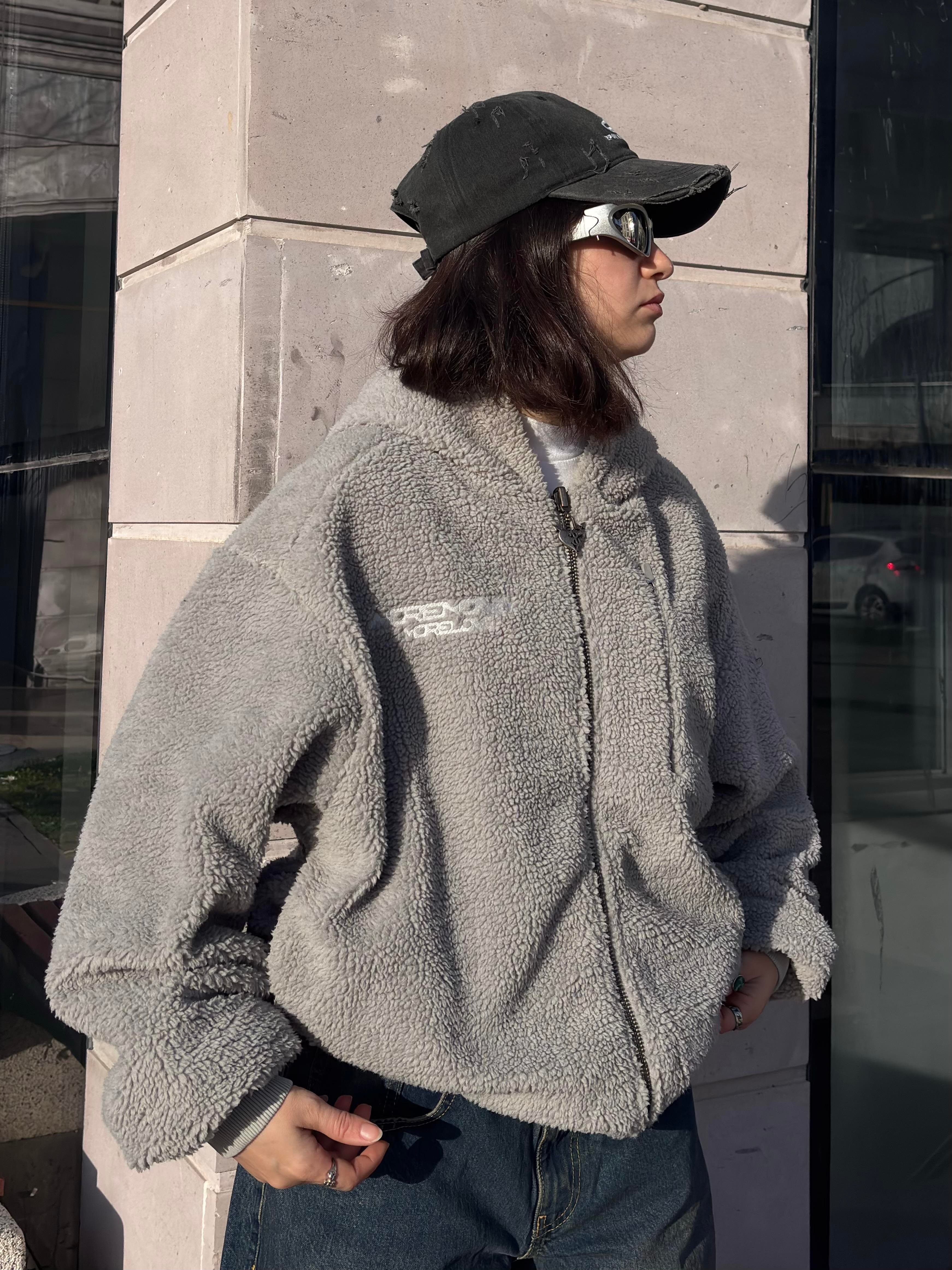 Premium Çift Taraflı Nakışlı Zip Hoodie