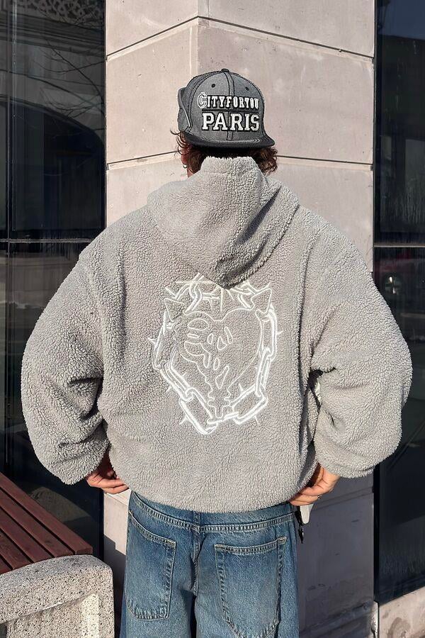 Premium Çift Taraflı Nakışlı Zip Hoodie