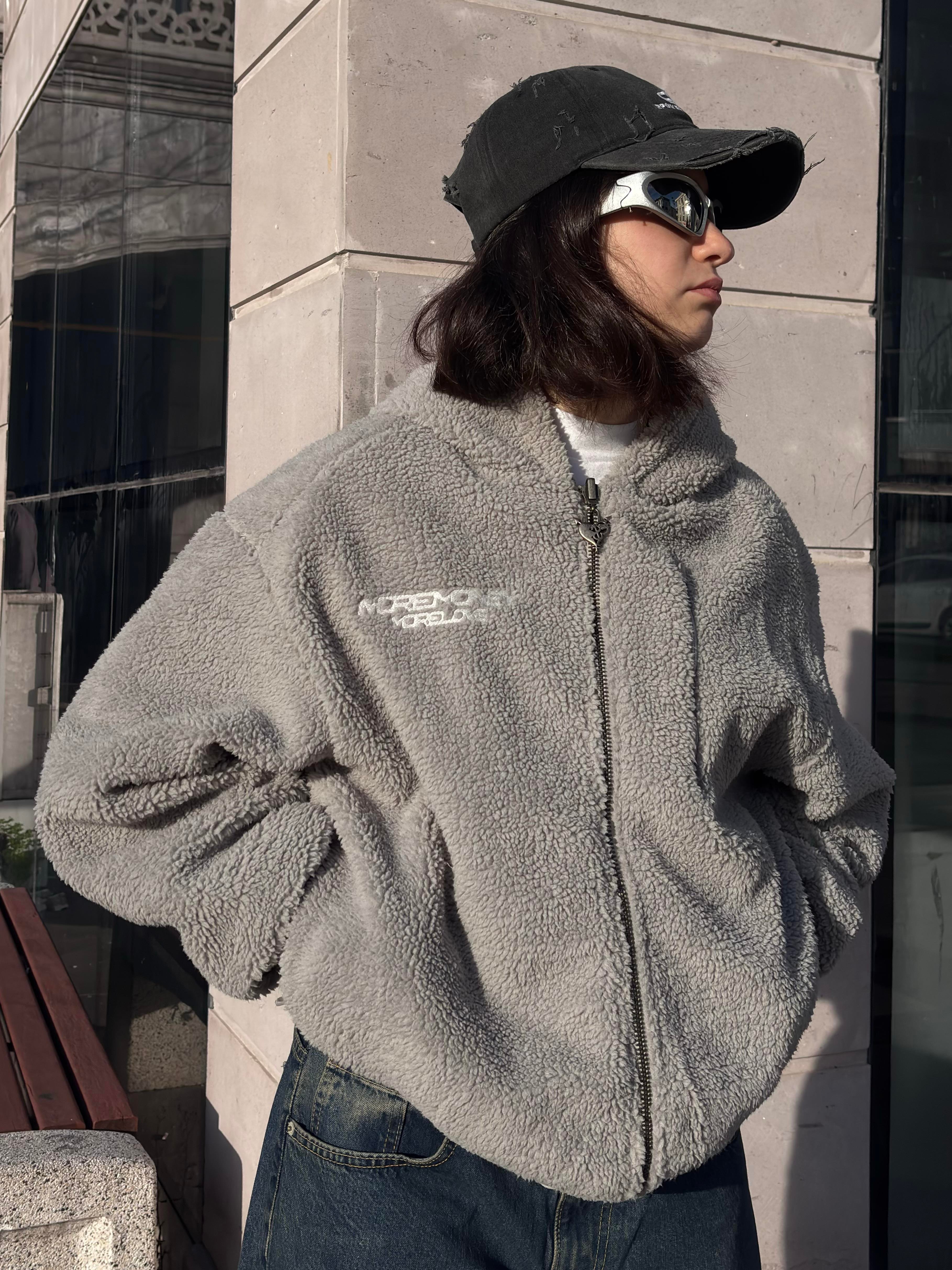 Premium Çift Taraflı Nakışlı Zip Hoodie