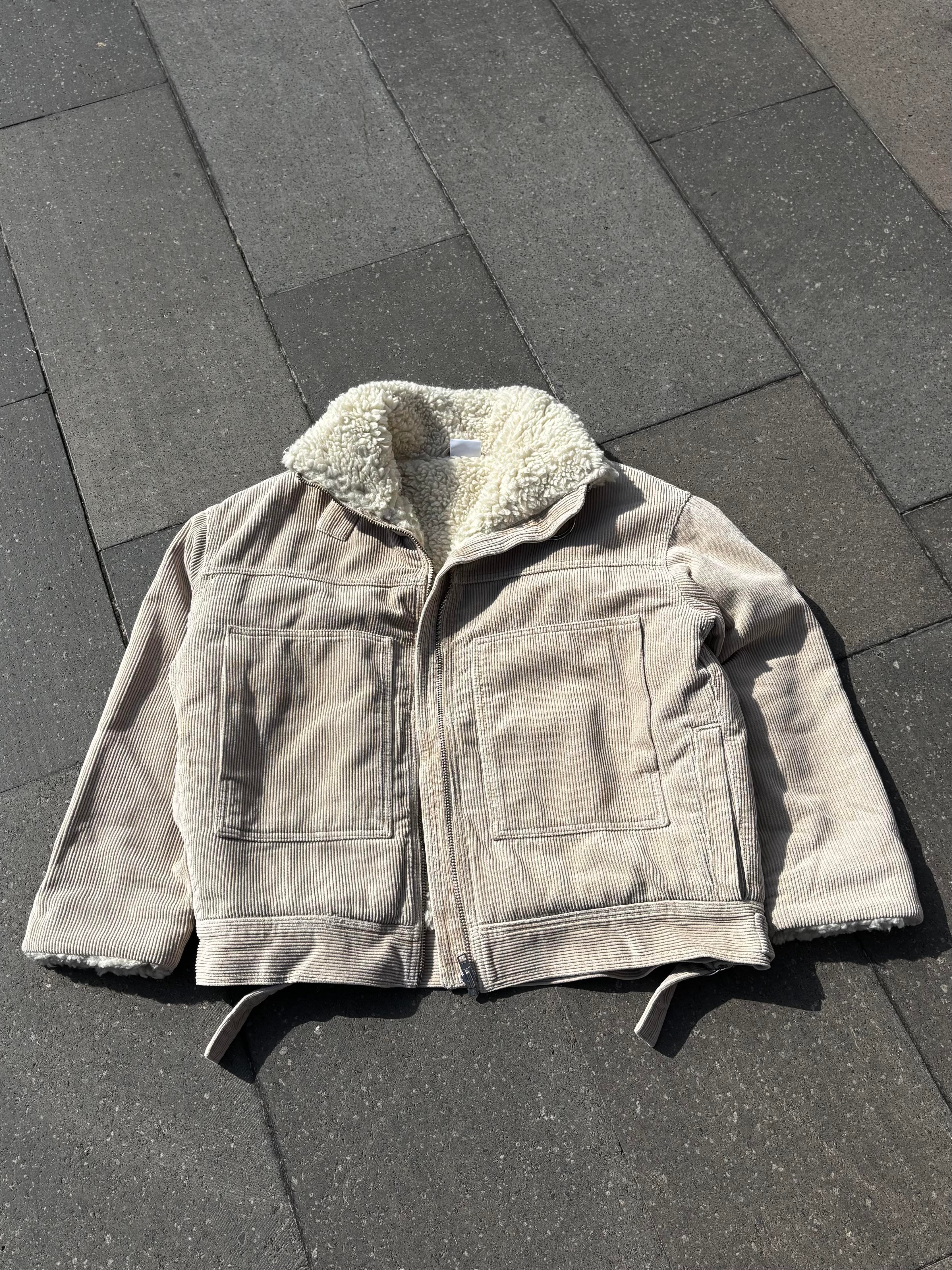 Premium Cord And Borg Utility Cream Jacket