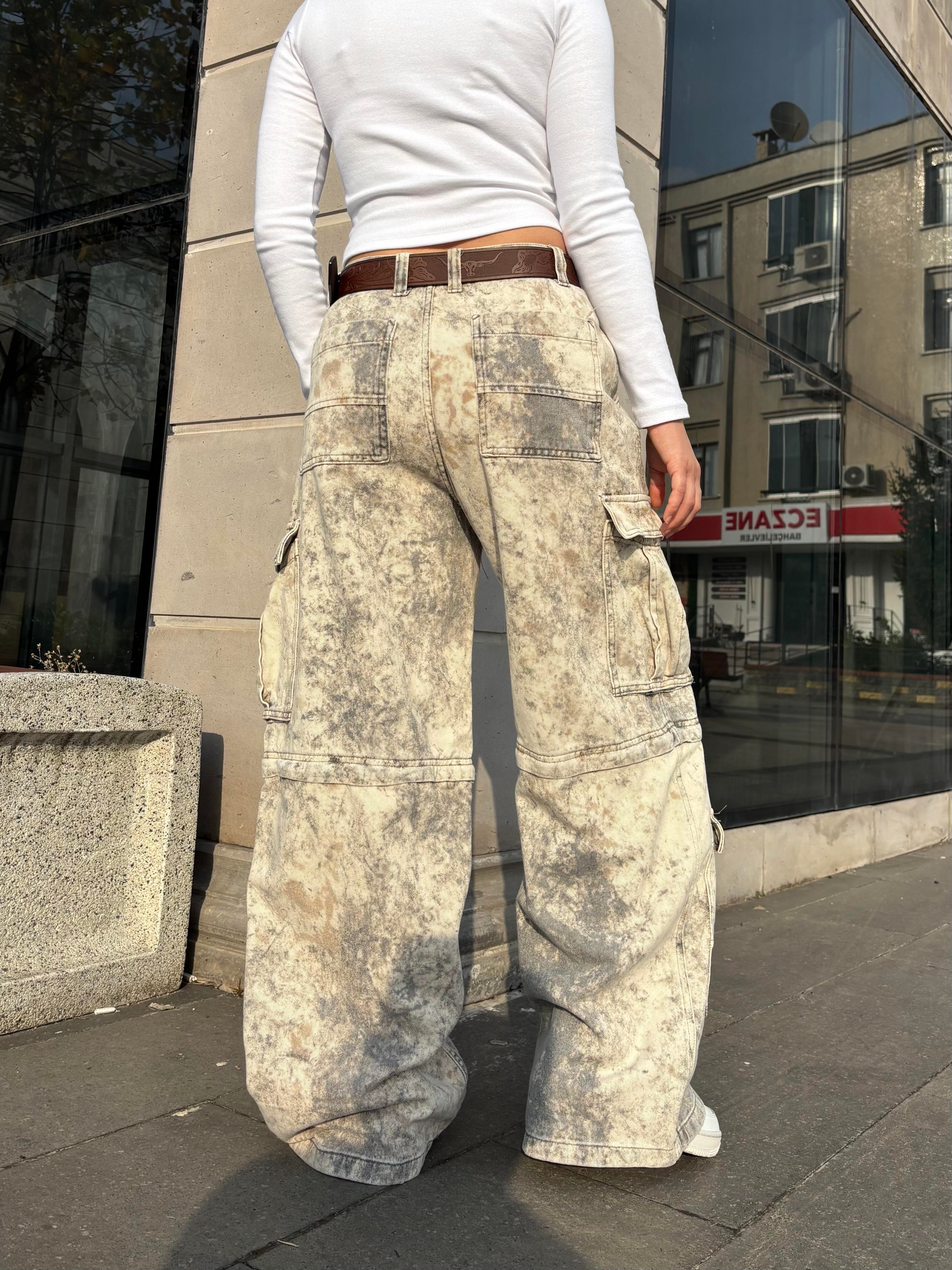 Premium Cream Tone Camouflage Multi Pocket Jorts/Pants 