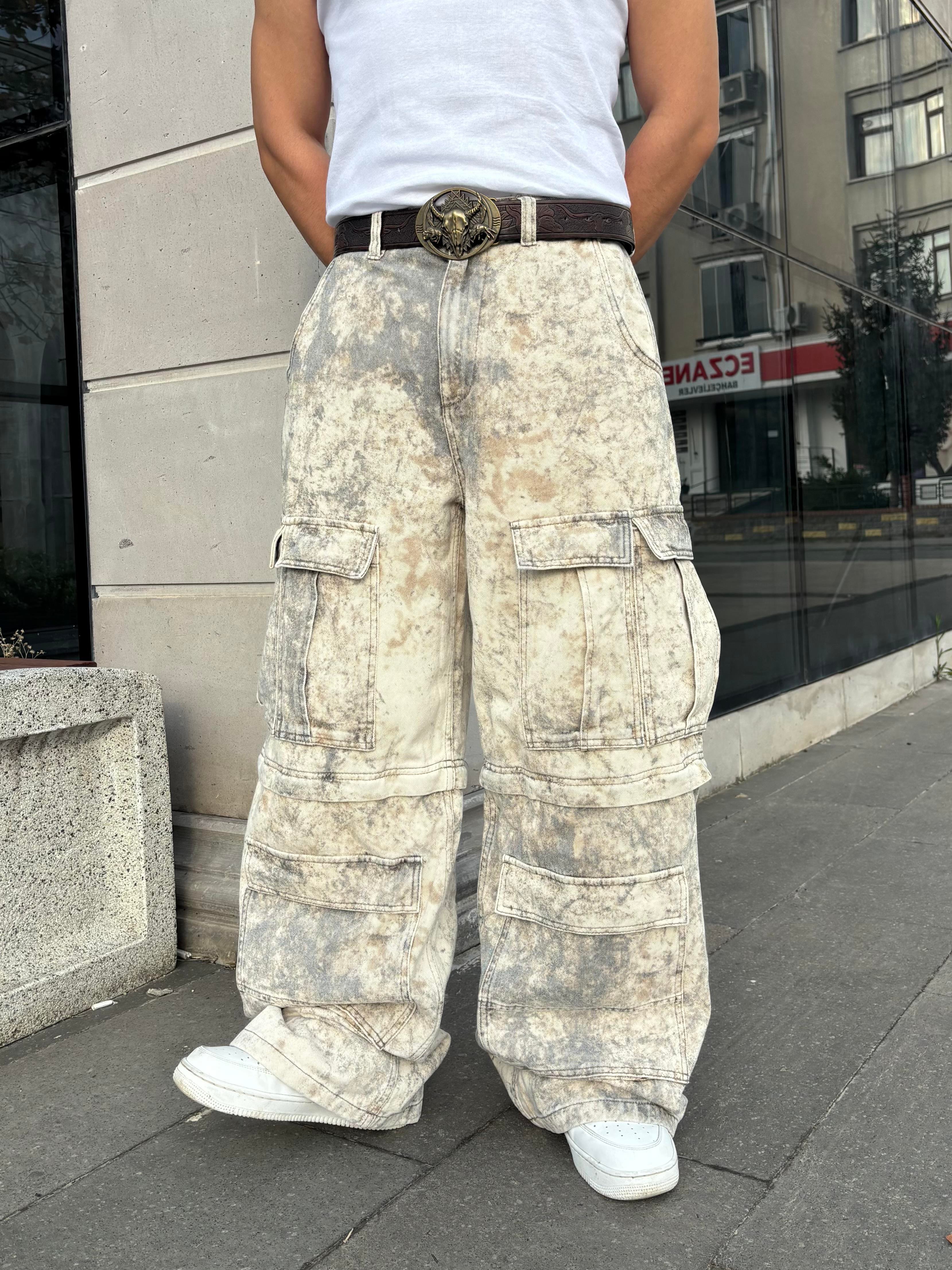 Premium Cream Tone Camouflage Multi Pocket Jorts/Pants 