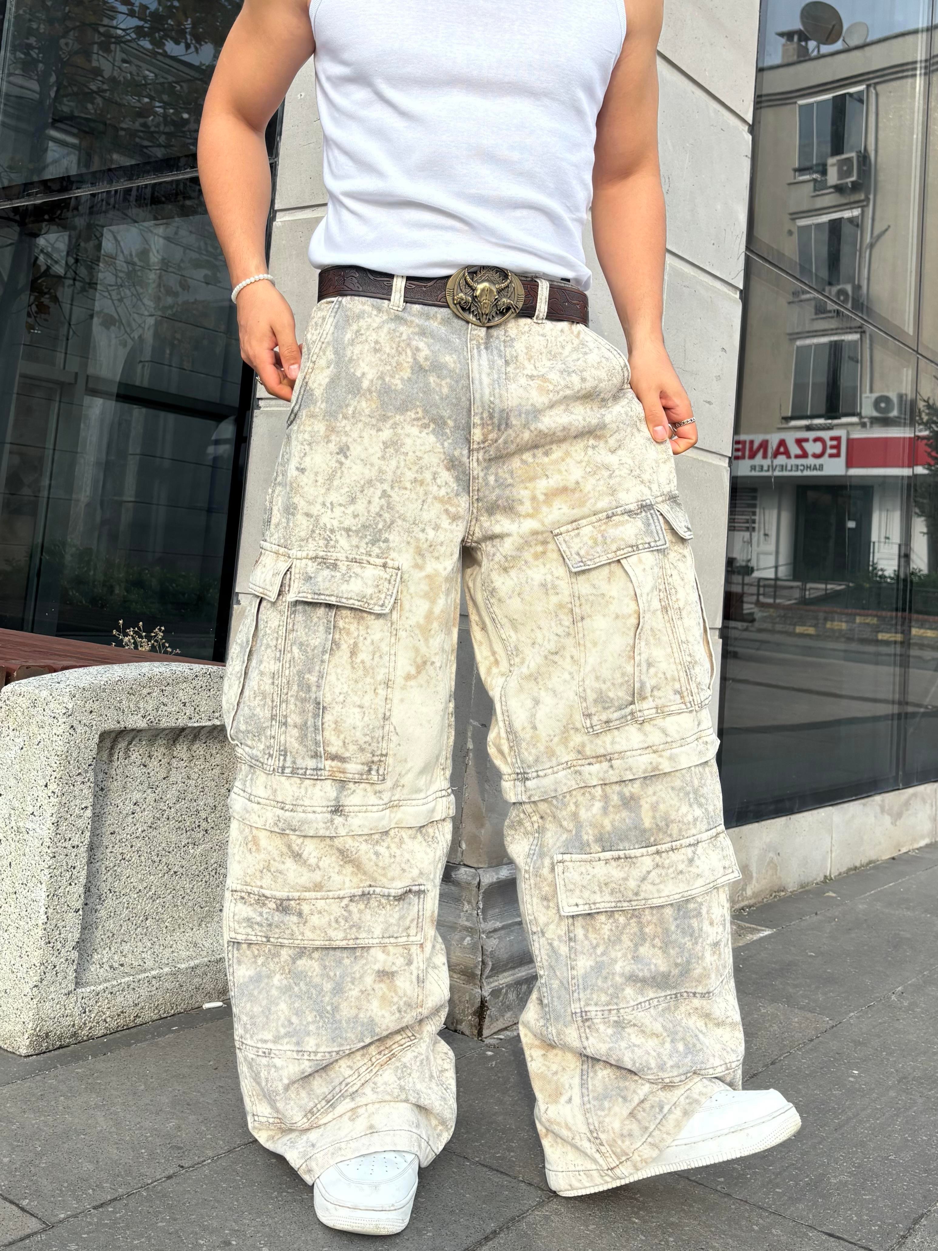 Premium Cream Tone Camouflage Multi Pocket Jorts/Pants 