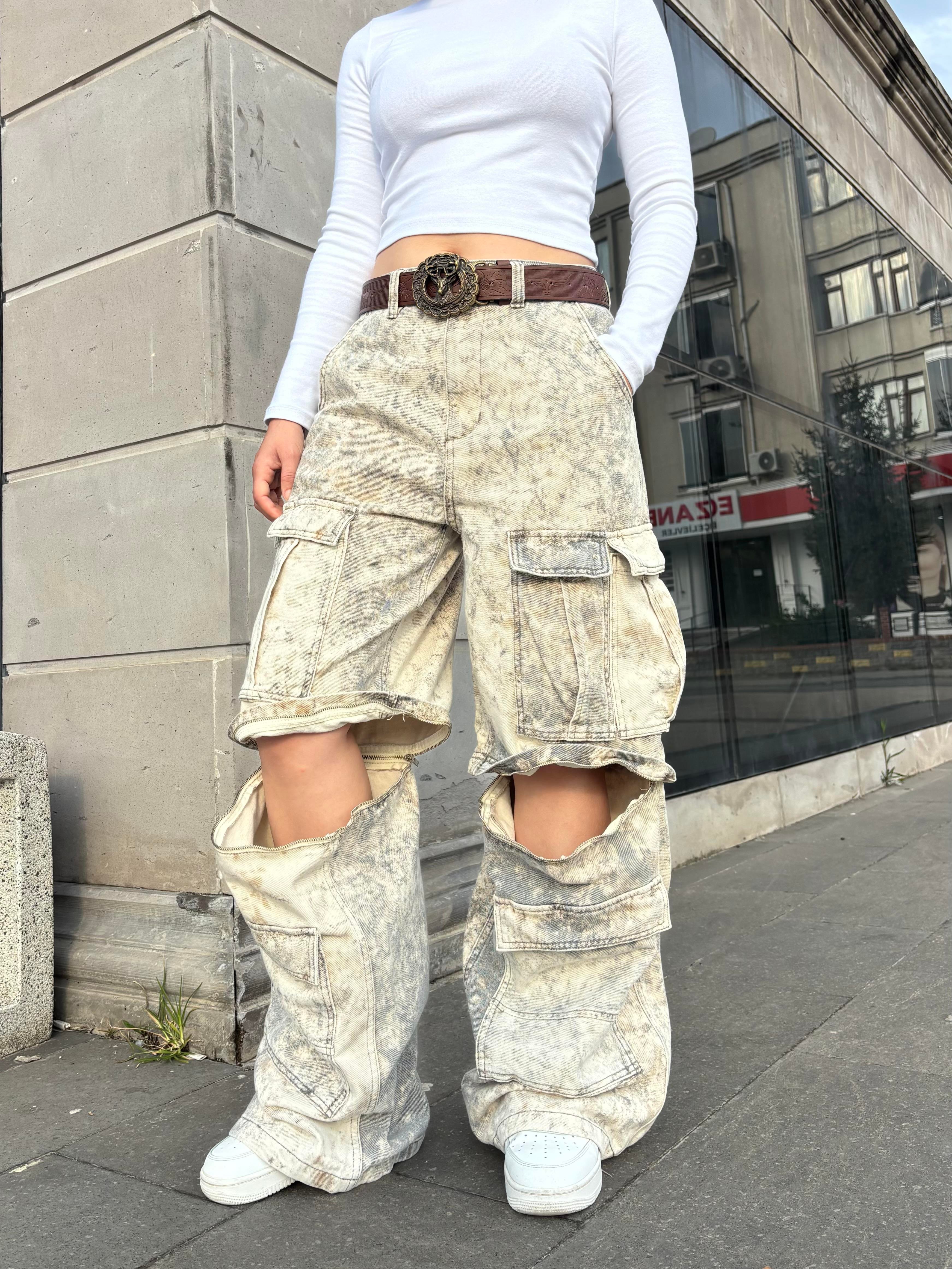 Premium Cream Tone Camouflage Multi Pocket Jorts/Pants 