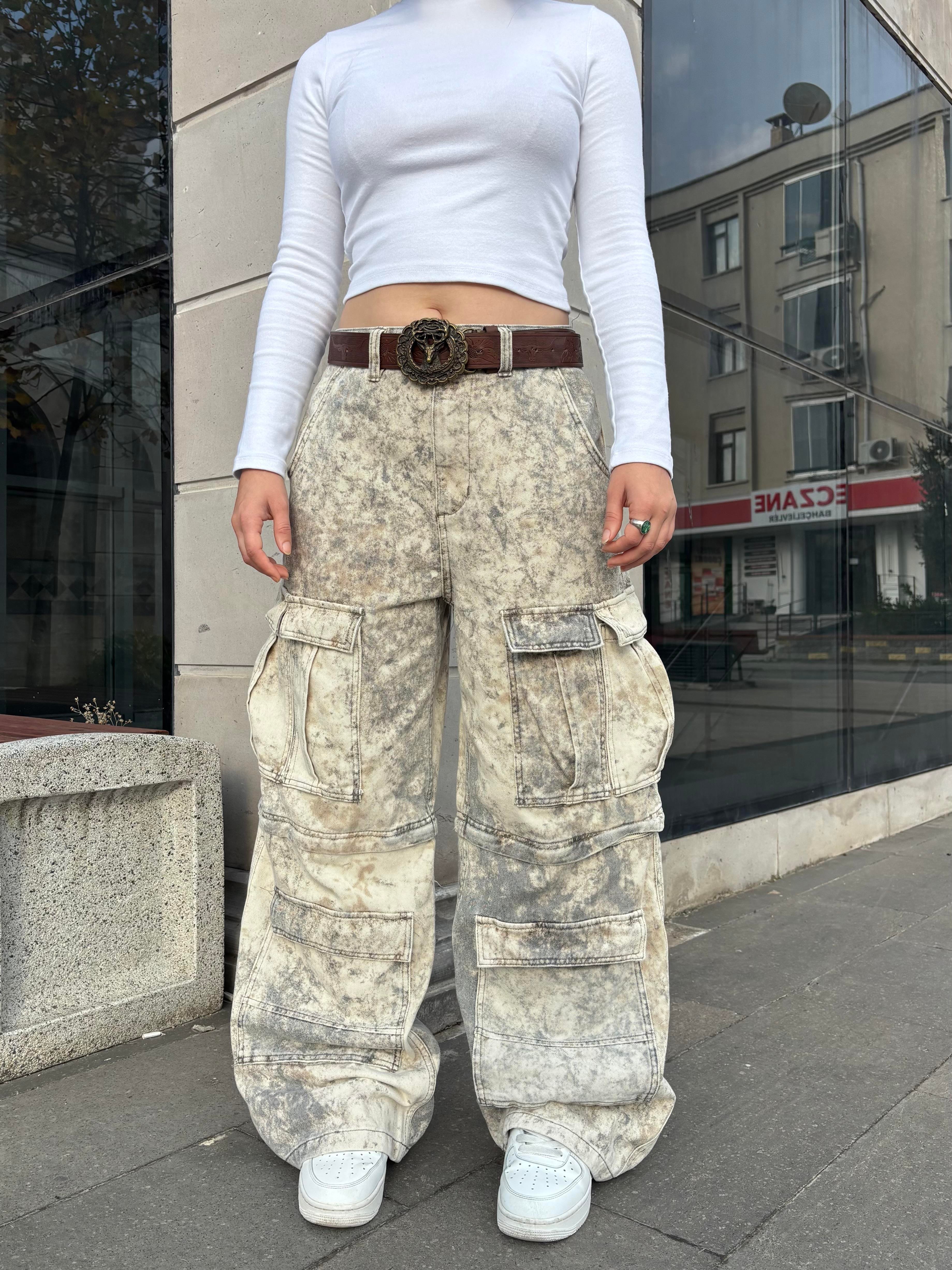 Premium Cream Tone Camouflage Multi Pocket Jorts/Pants 
