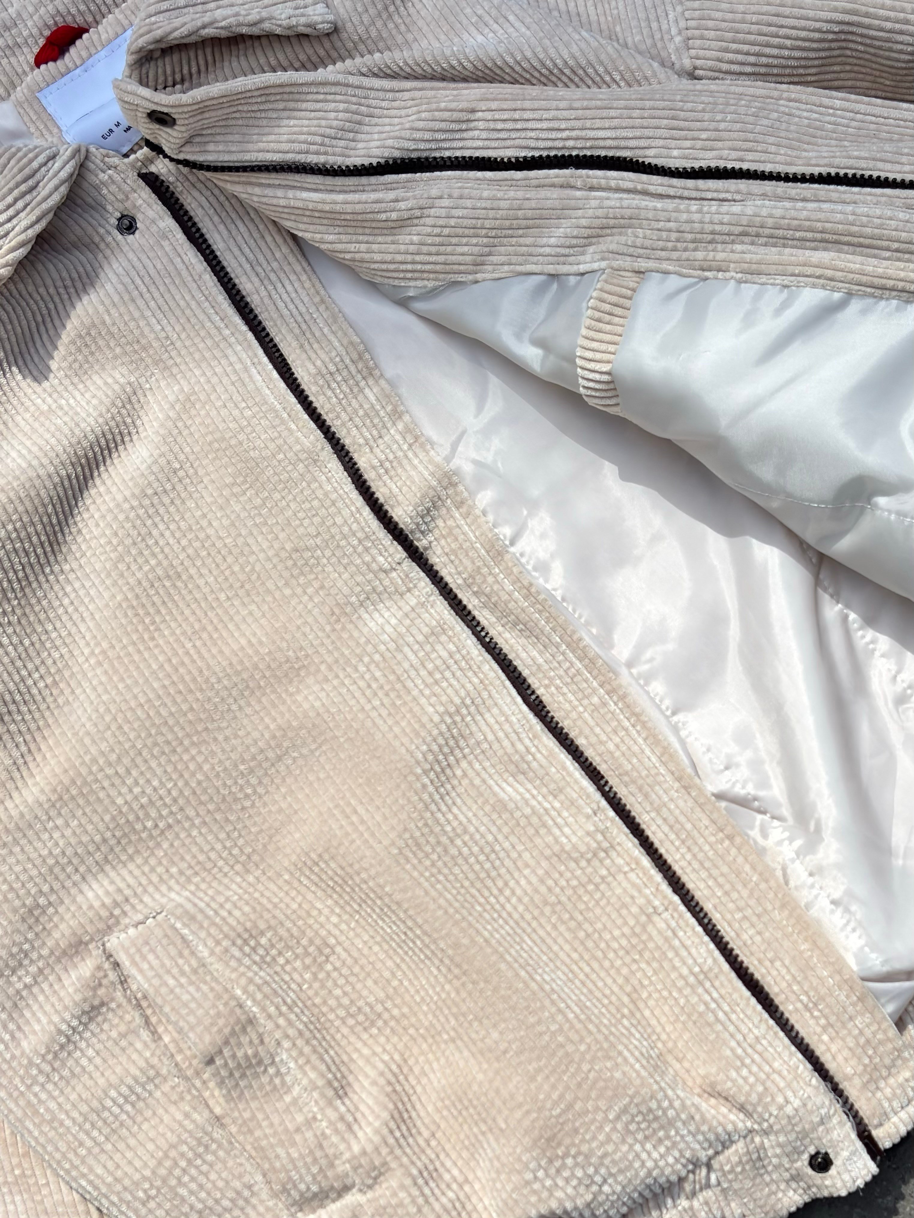 Premium Cream Tone Luca Conduroy Bomber Jacket