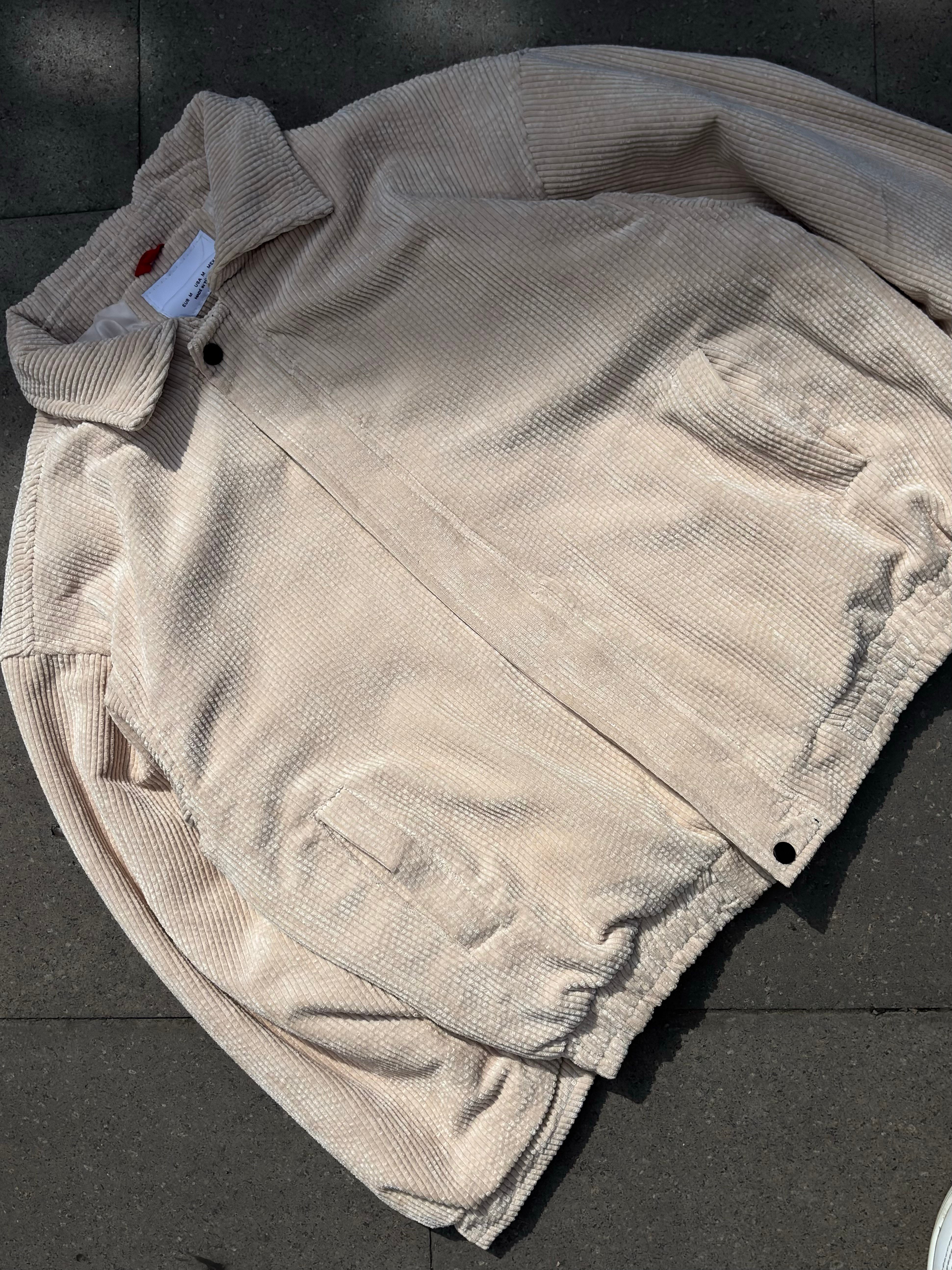 Premium Cream Tone Luca Conduroy Bomber Jacket