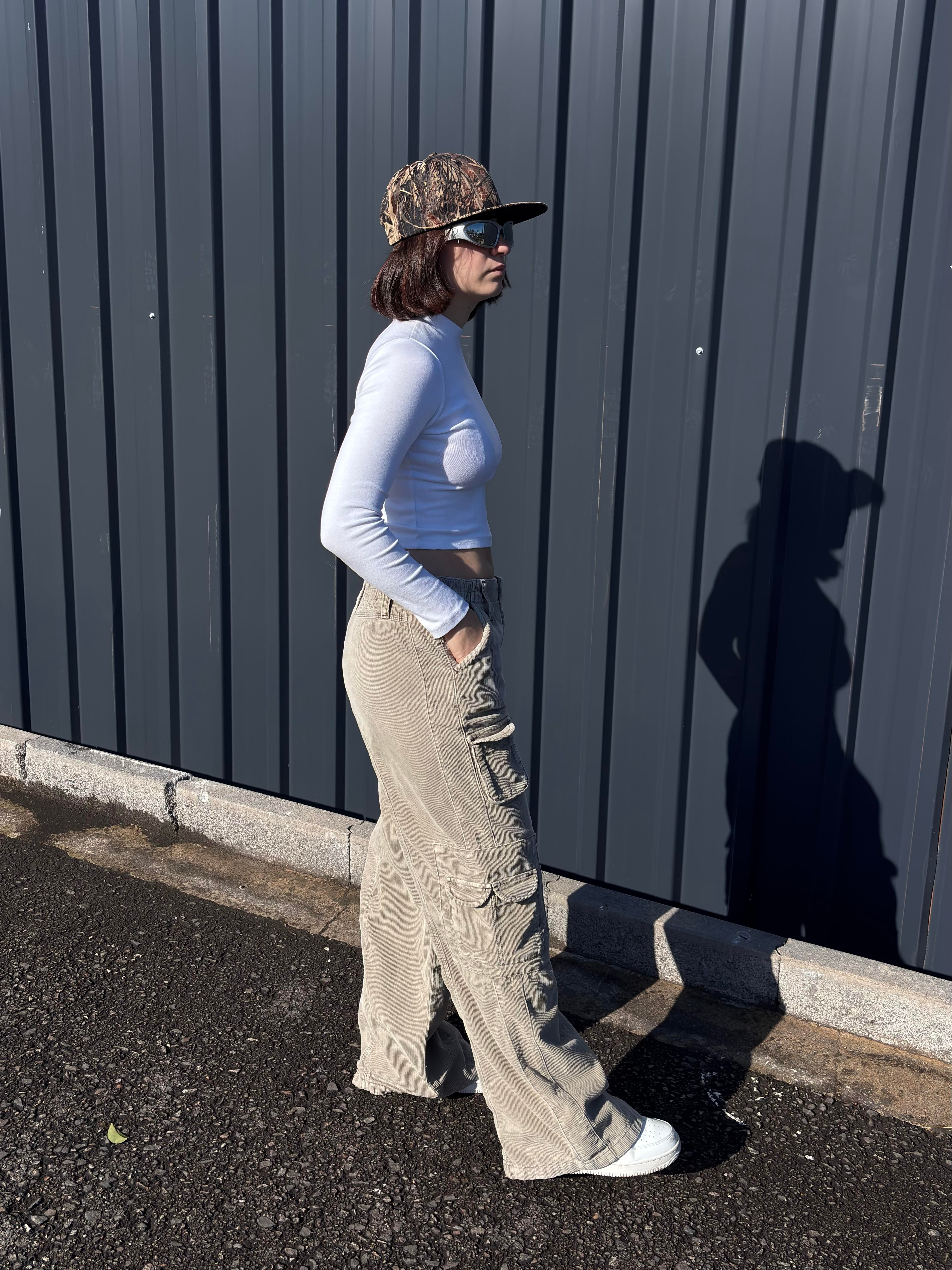 Premium Cyber Y2K Cargo Kadife Pants