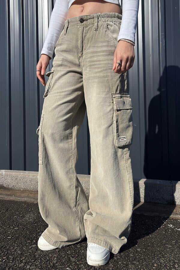 Premium Cyber Y2K Cargo Kadife Pants