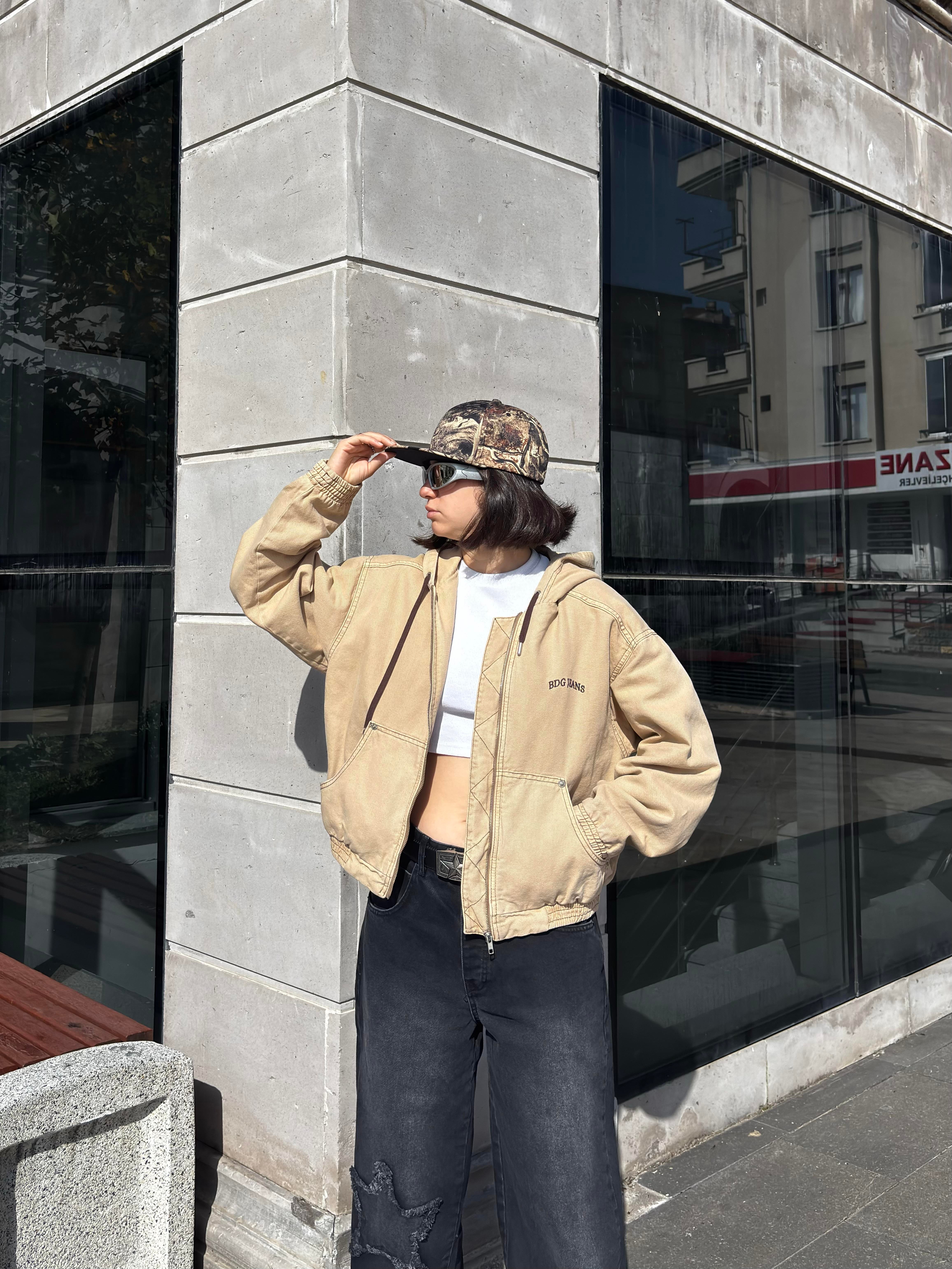 Premium Daria Giacca Cropped Canvas Jacket
