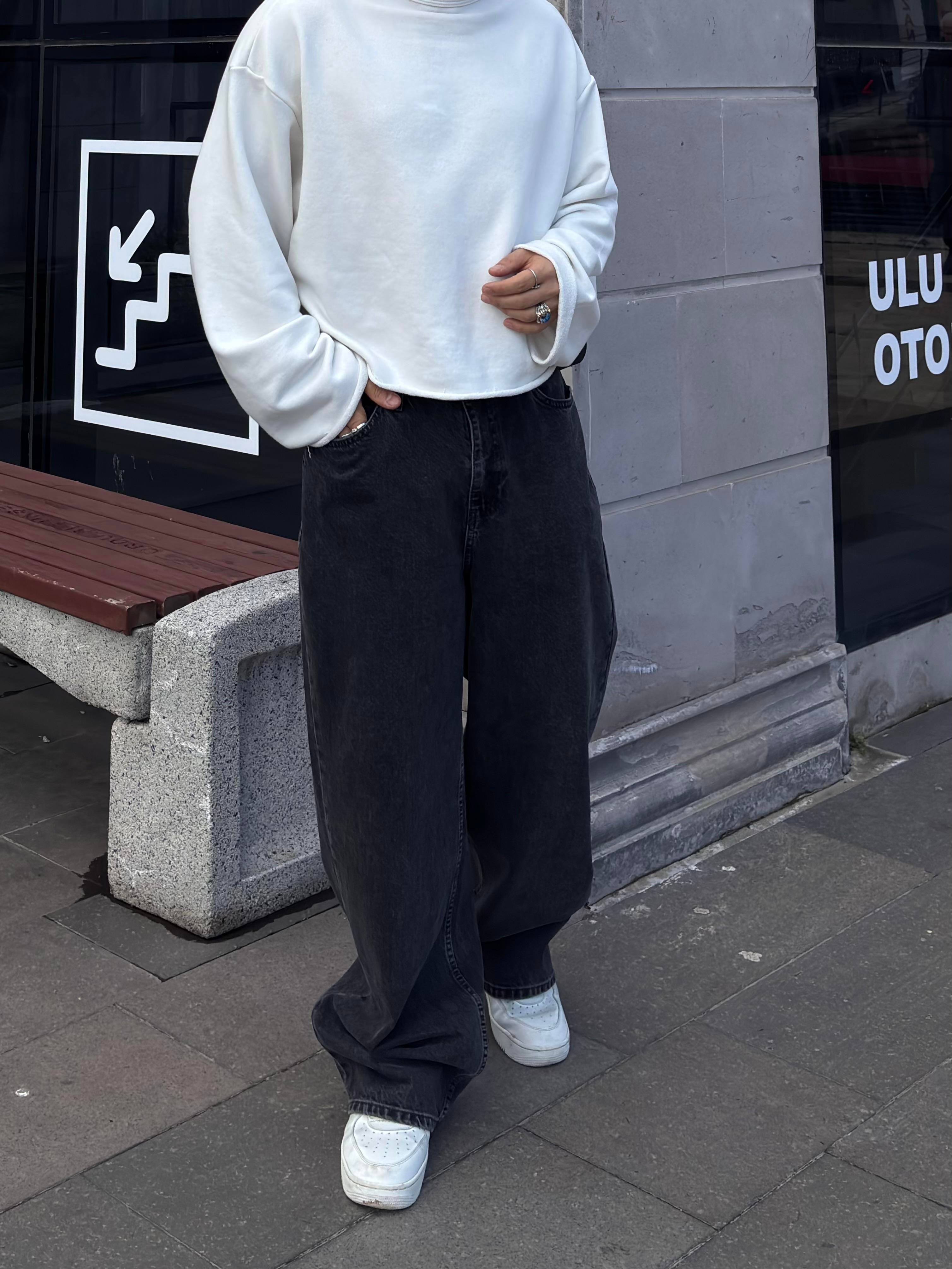 Premium Dark Antrasit Ekstreme Stance Baggy Jean