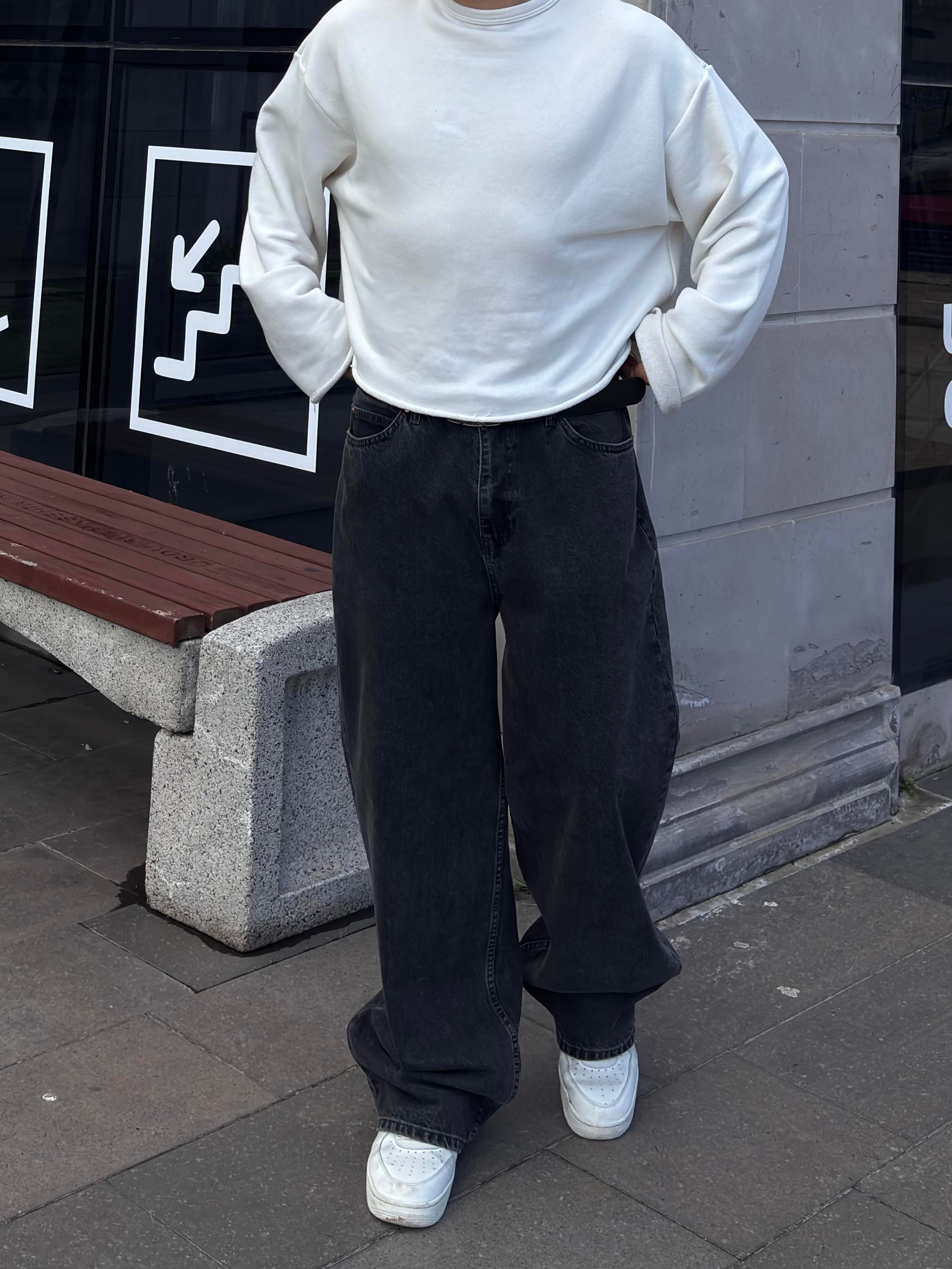 Premium Dark Antrasit Ekstreme Stance Baggy Jean