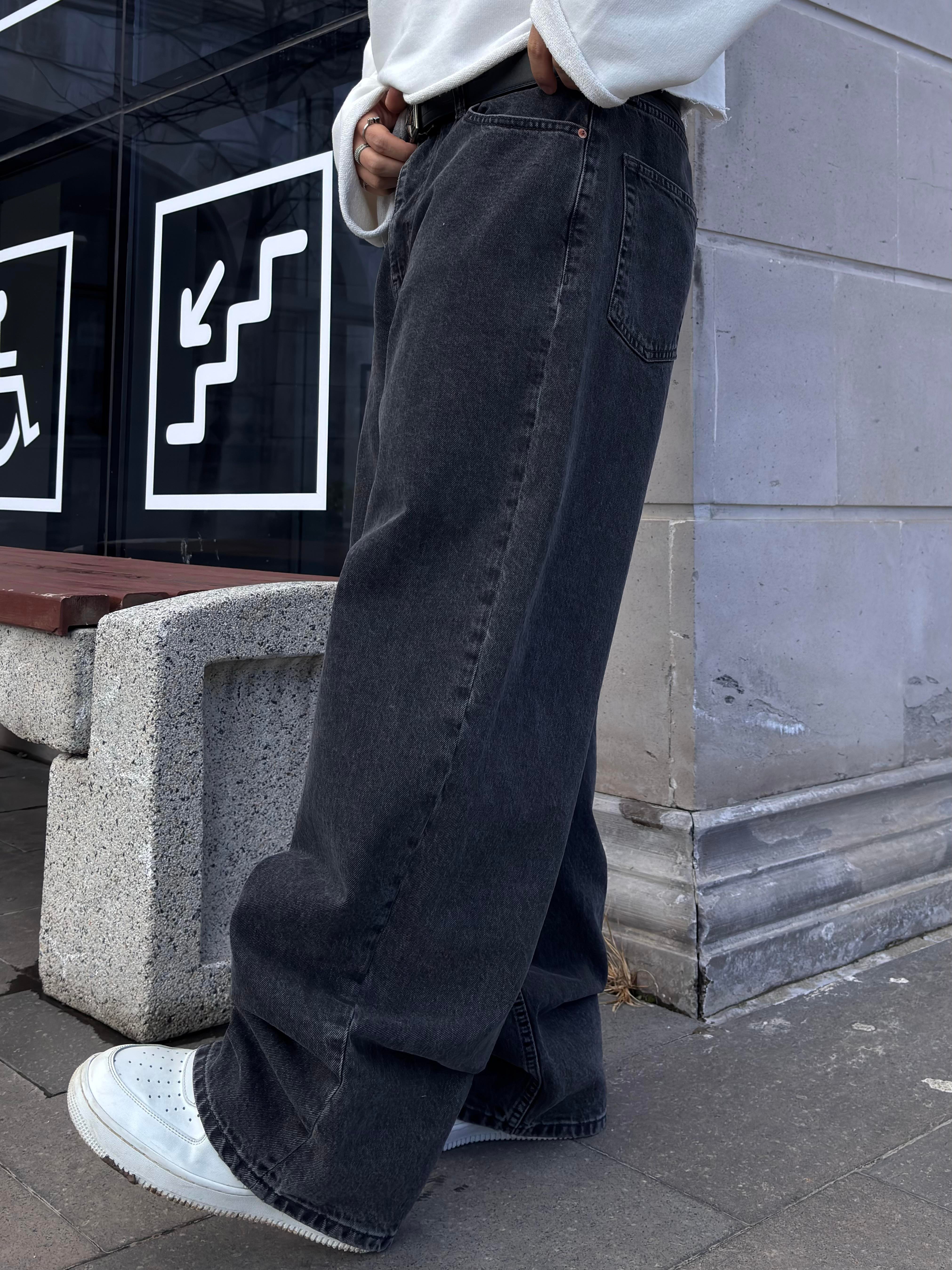 Premium Dark Antrasit Ekstreme Stance Baggy Jean