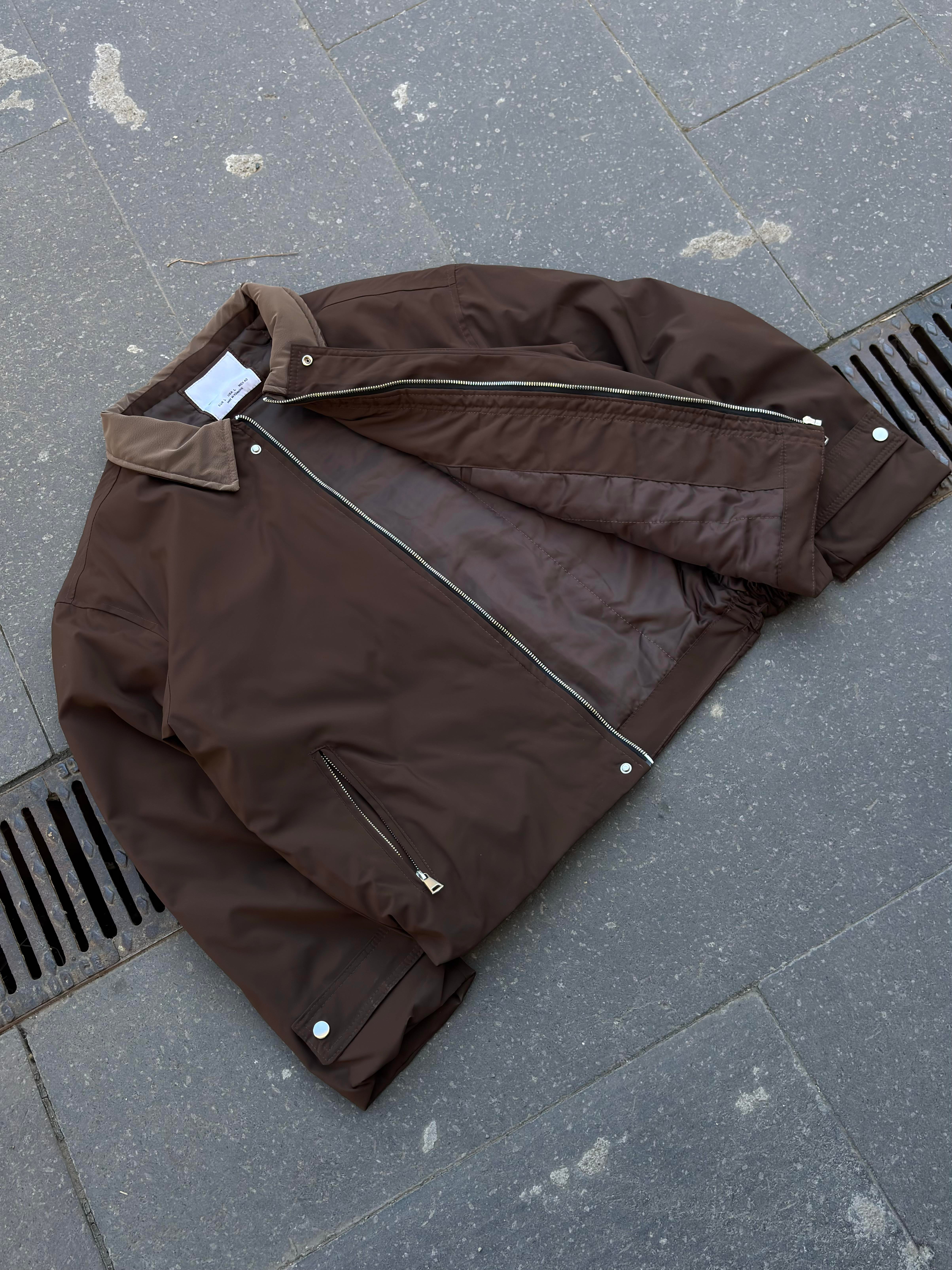Premium Dark Brown Hafif Dolgulu Mevsimlik Urban Ceket