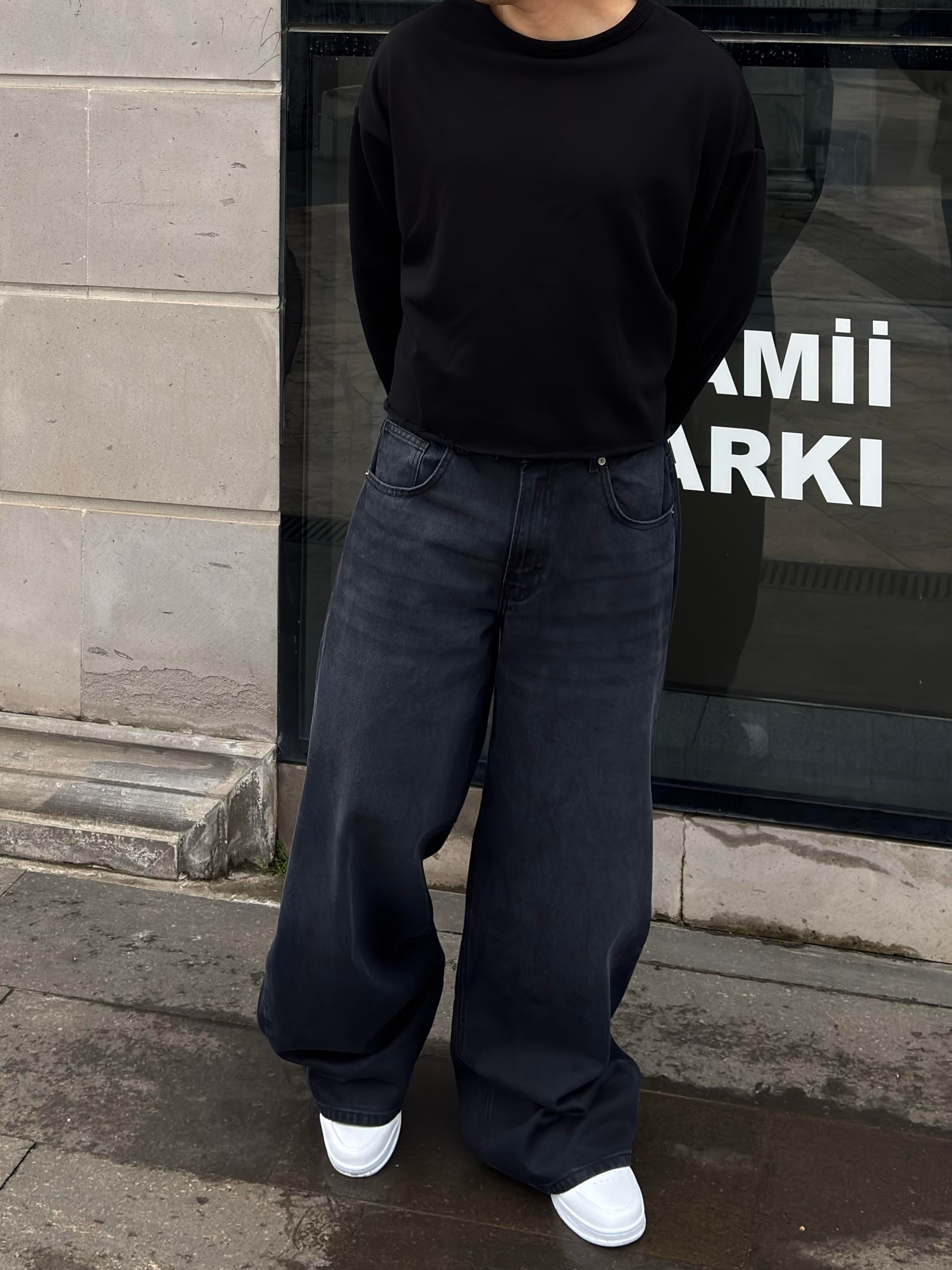 Premium Dark-Charcoal Baggy Jeans