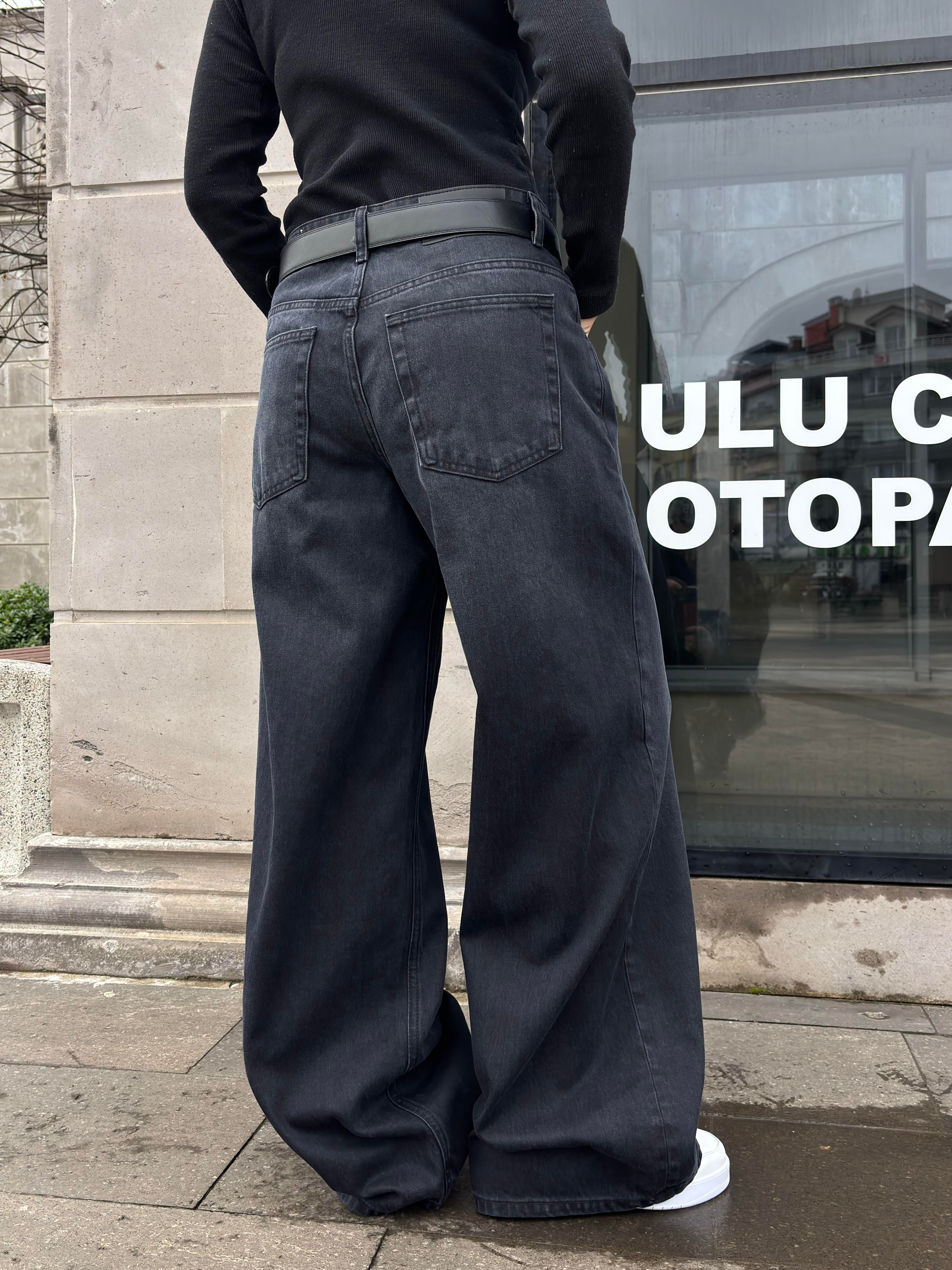 Premium Dark-Charcoal Baggy Jeans