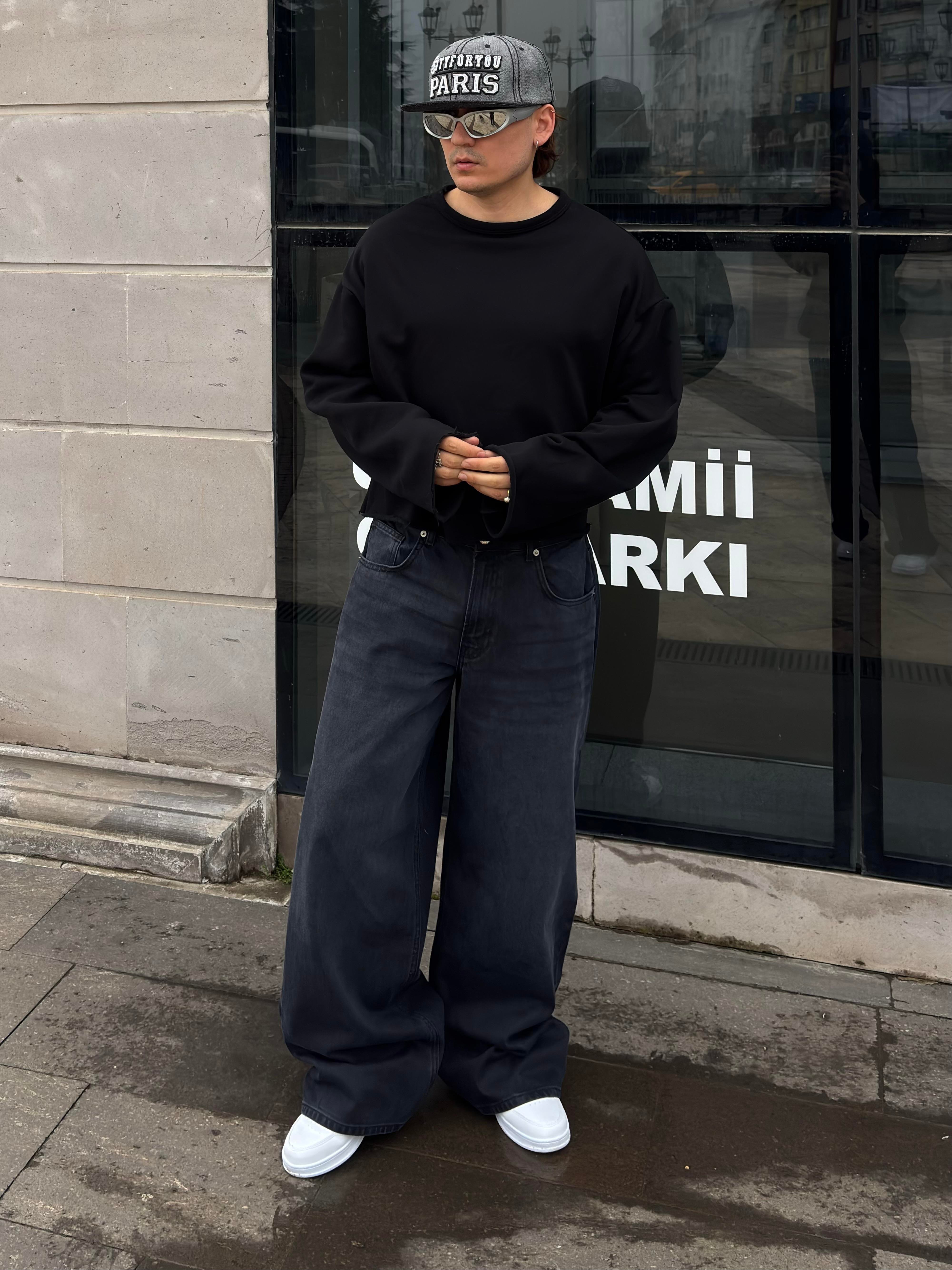 Premium Dark-Charcoal Baggy Jeans