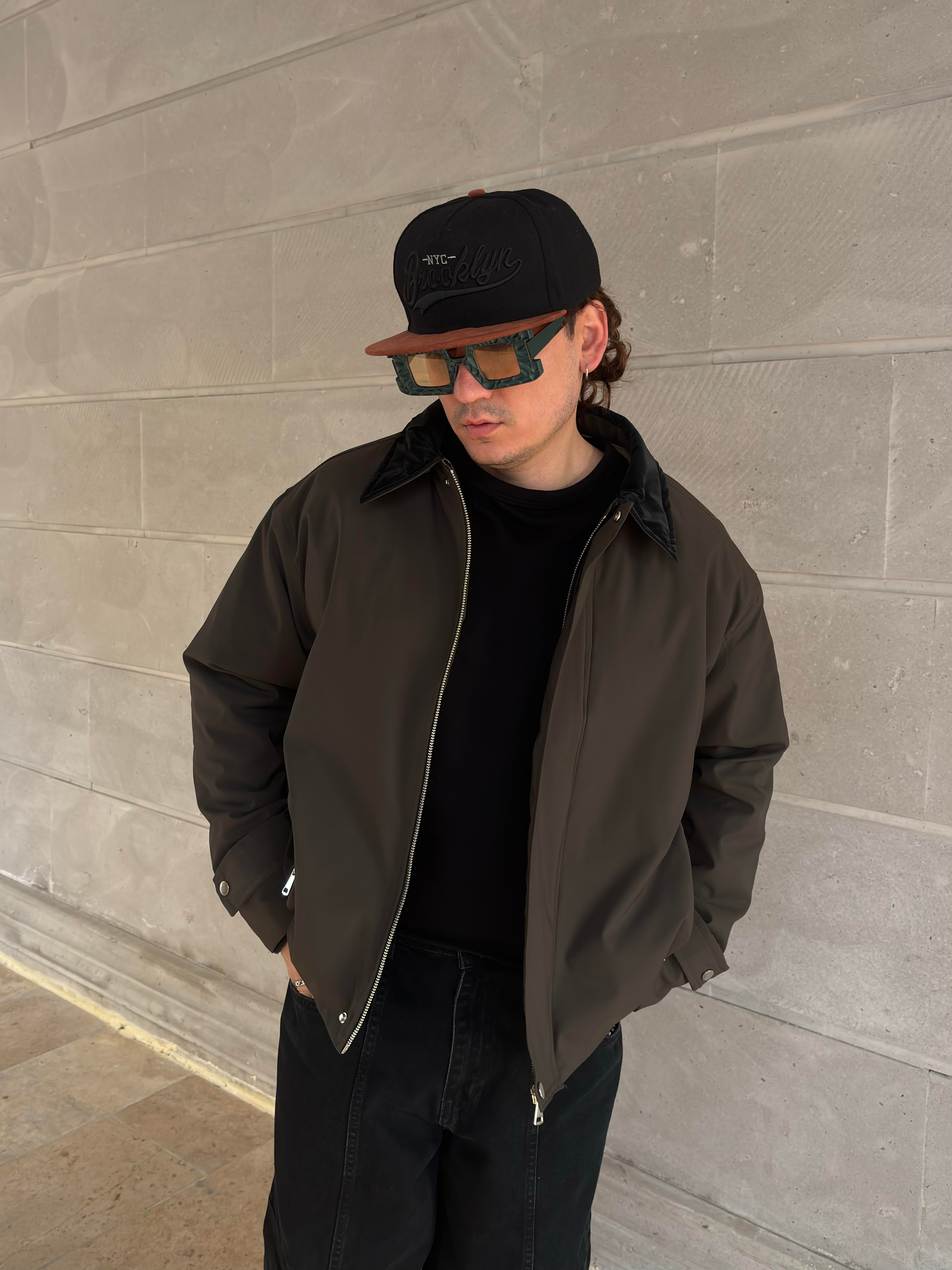 Premium Dark-Green Hafif Dolgulu Mevsimlik Urban Ceket