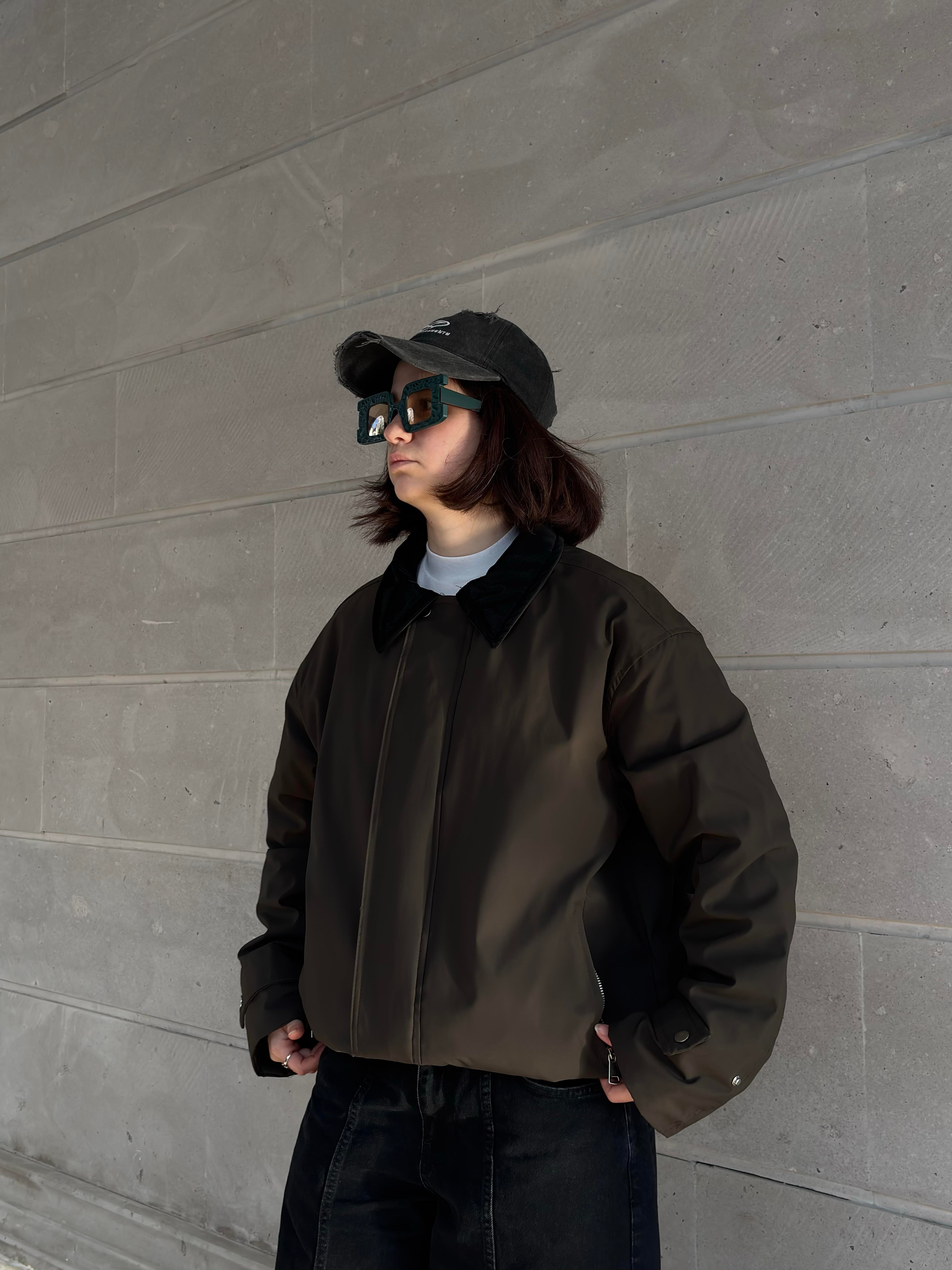 Premium Dark-Green Hafif Dolgulu Mevsimlik Urban Ceket