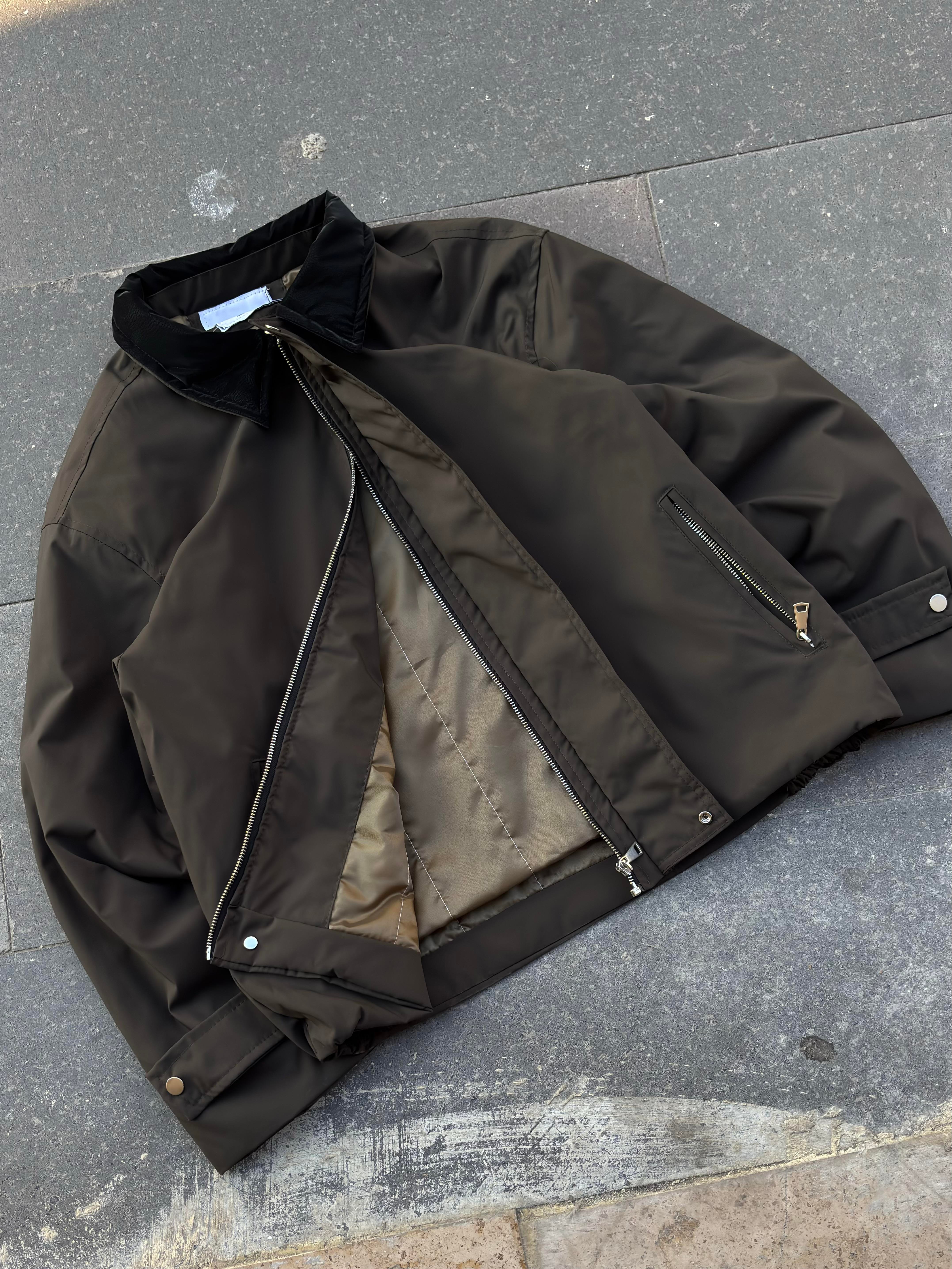 Premium Dark-Green Hafif Dolgulu Mevsimlik Urban Ceket