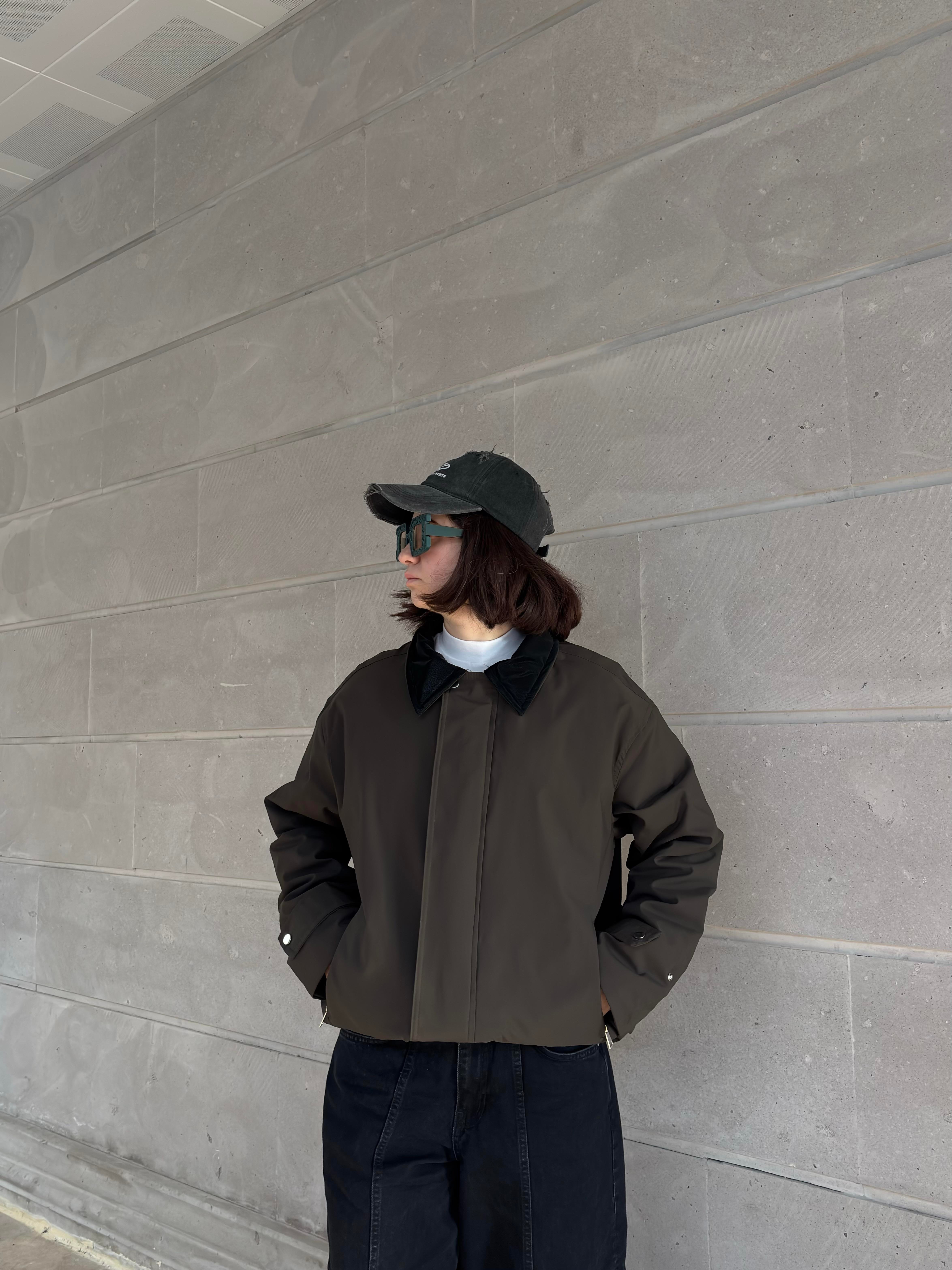 Premium Dark-Green Hafif Dolgulu Mevsimlik Urban Ceket