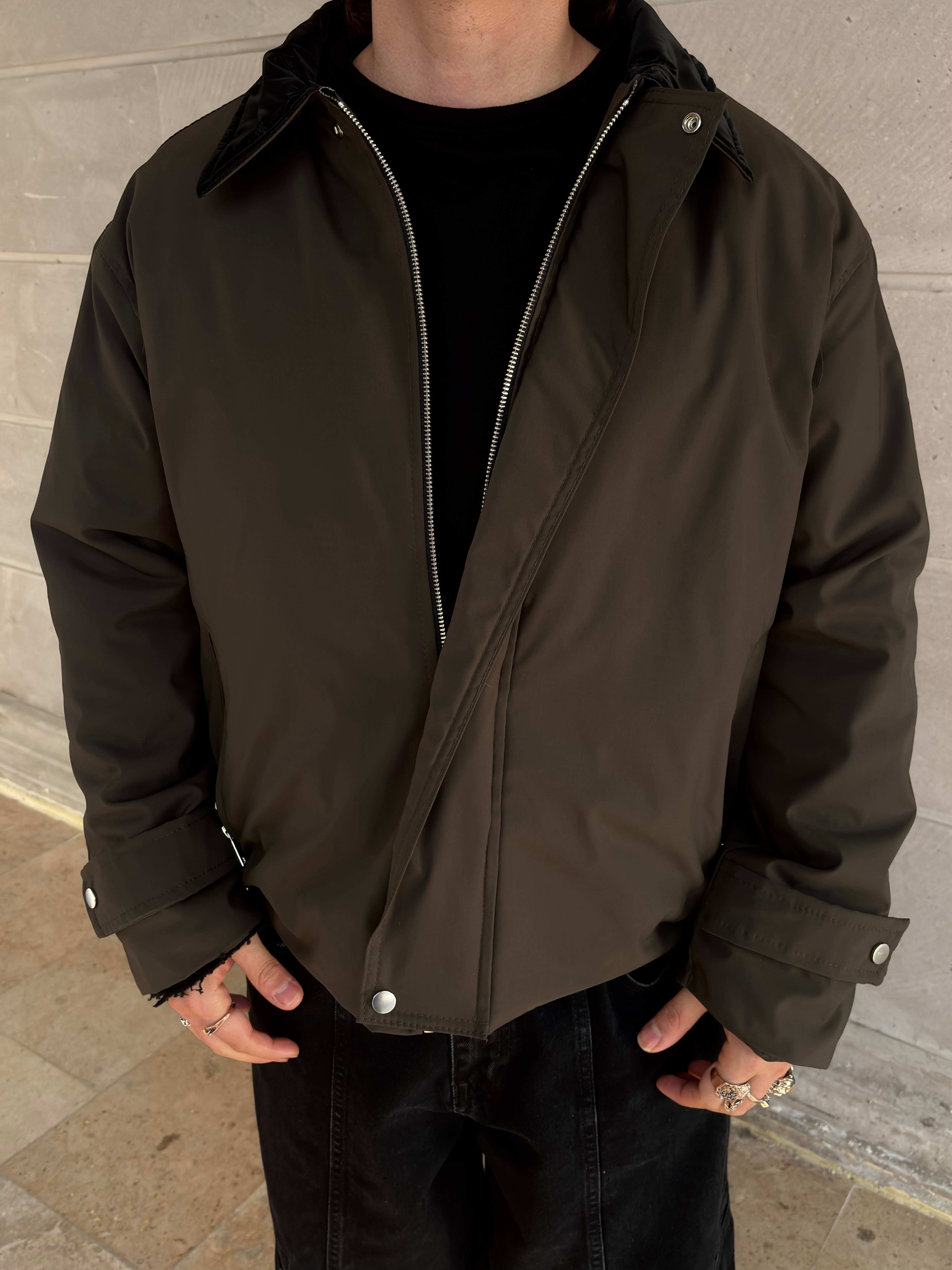 Premium Dark-Green Hafif Dolgulu Mevsimlik Urban Ceket