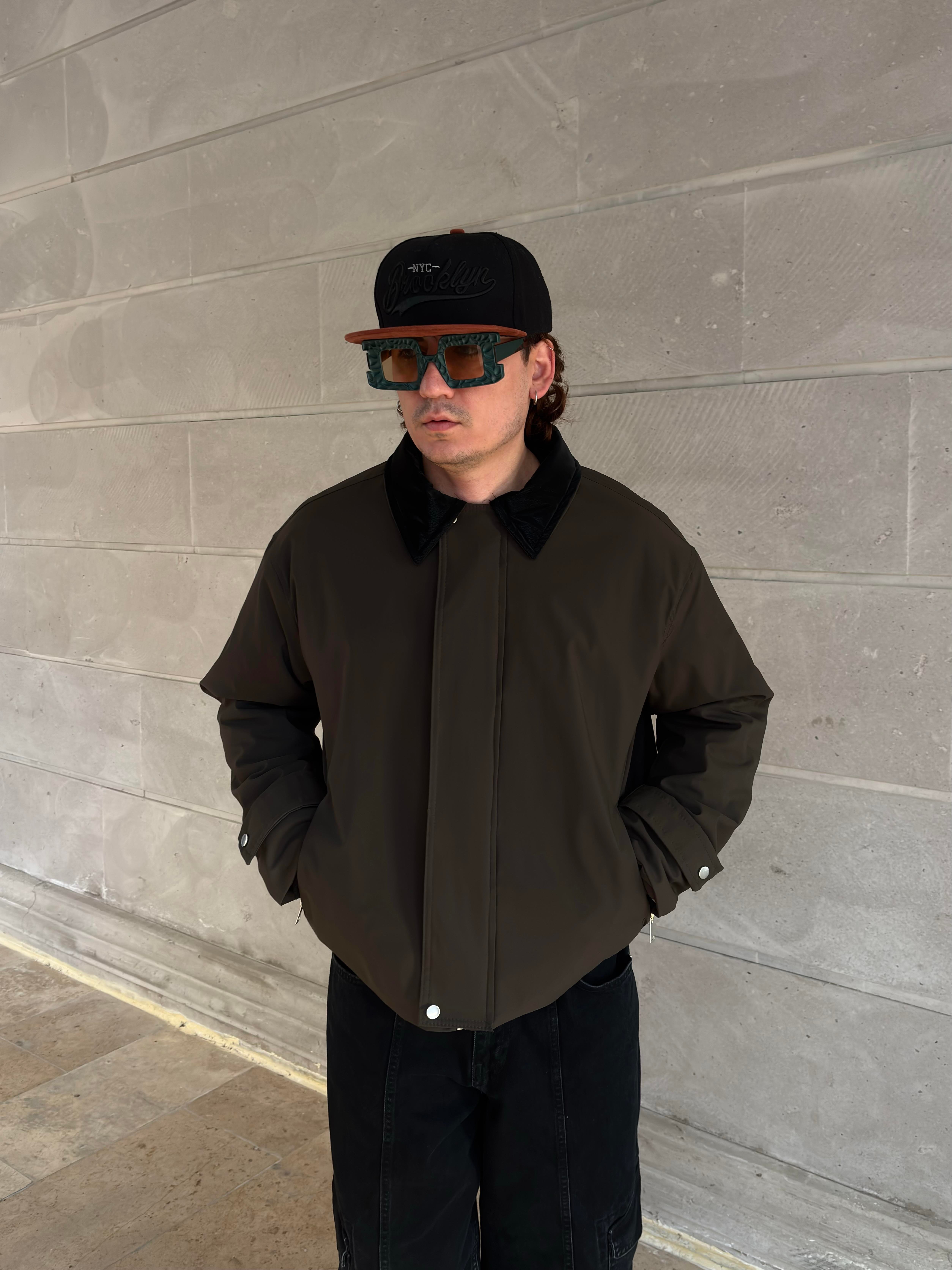Premium Dark-Green Hafif Dolgulu Mevsimlik Urban Ceket