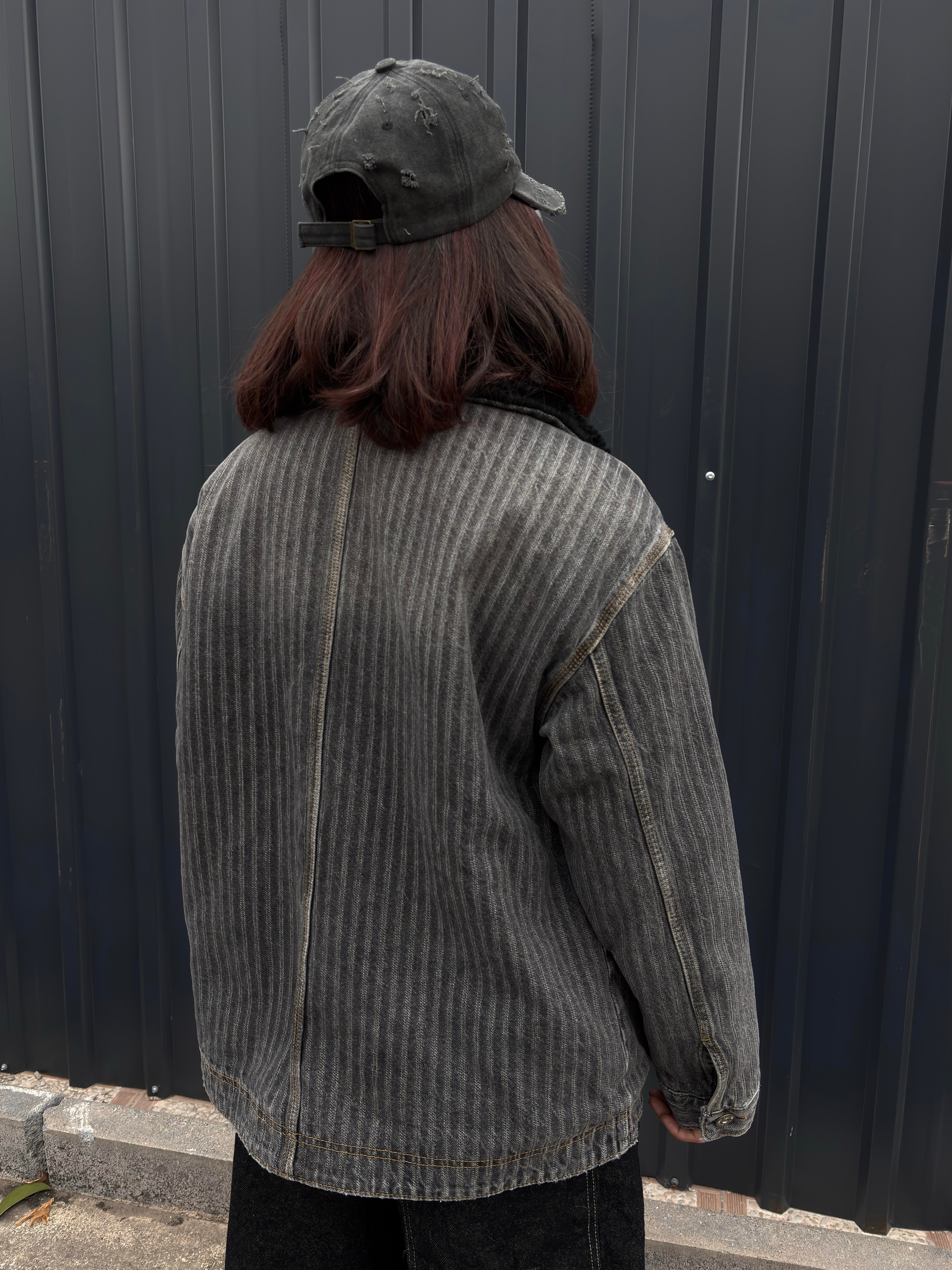 Premium Denim Chore Woolly Borg Lined Jacket