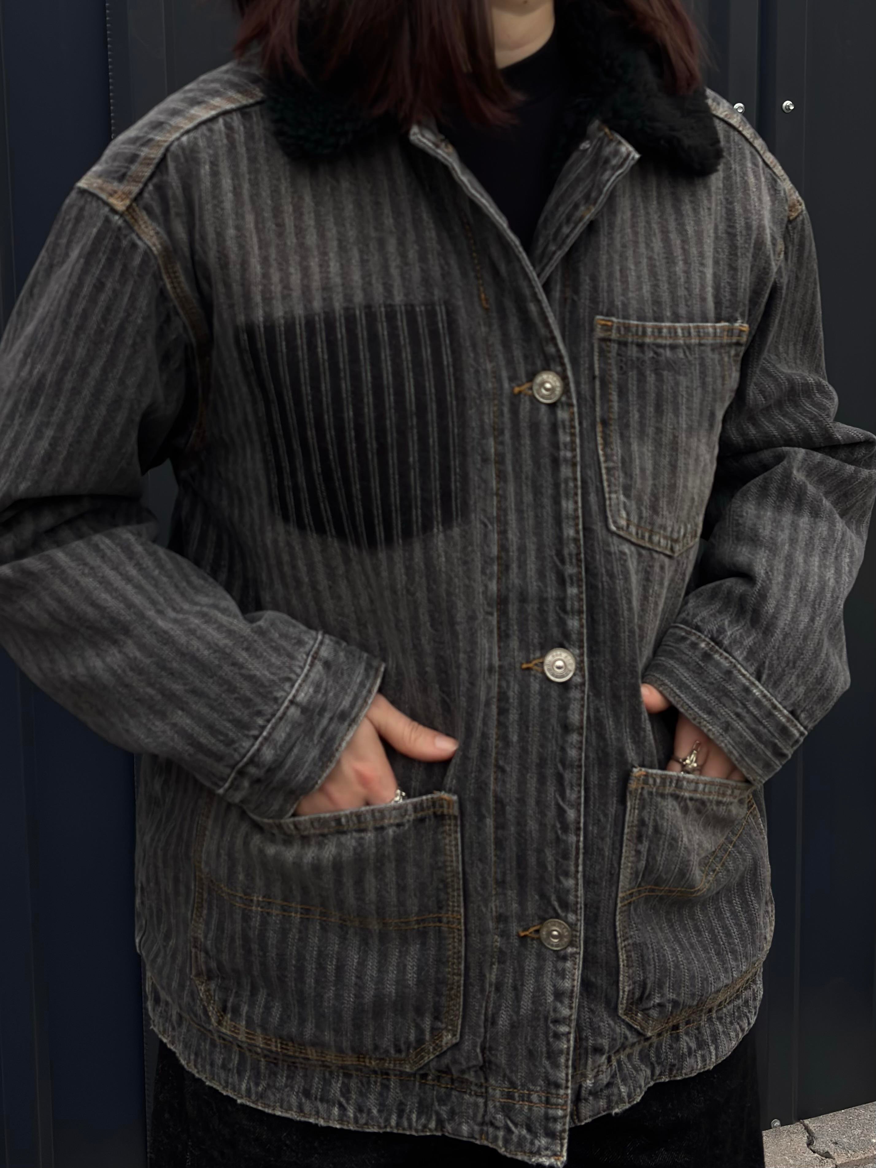 Premium Denim Chore Woolly Borg Lined Jacket