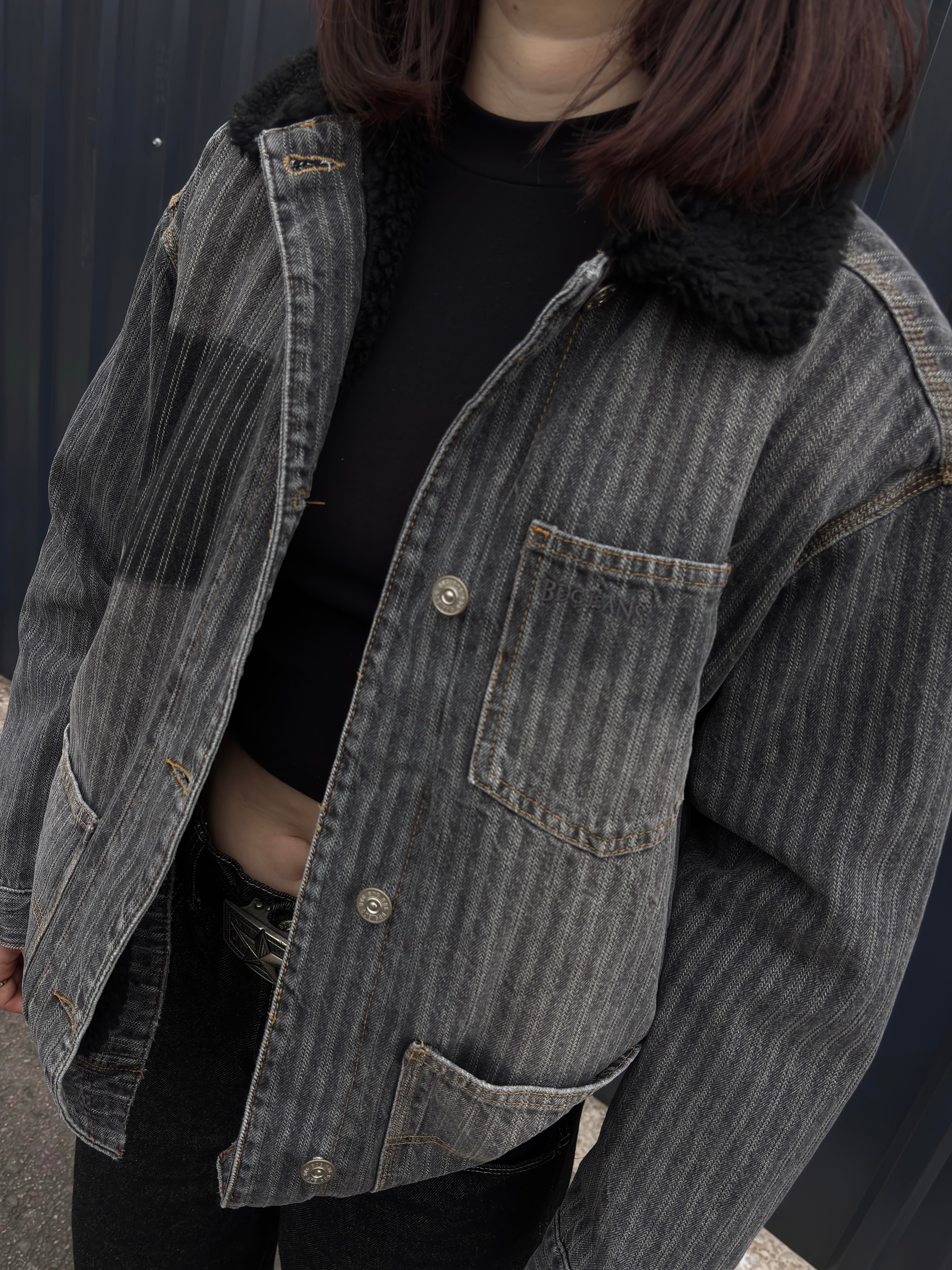 Premium Denim Chore Woolly Borg Lined Jacket