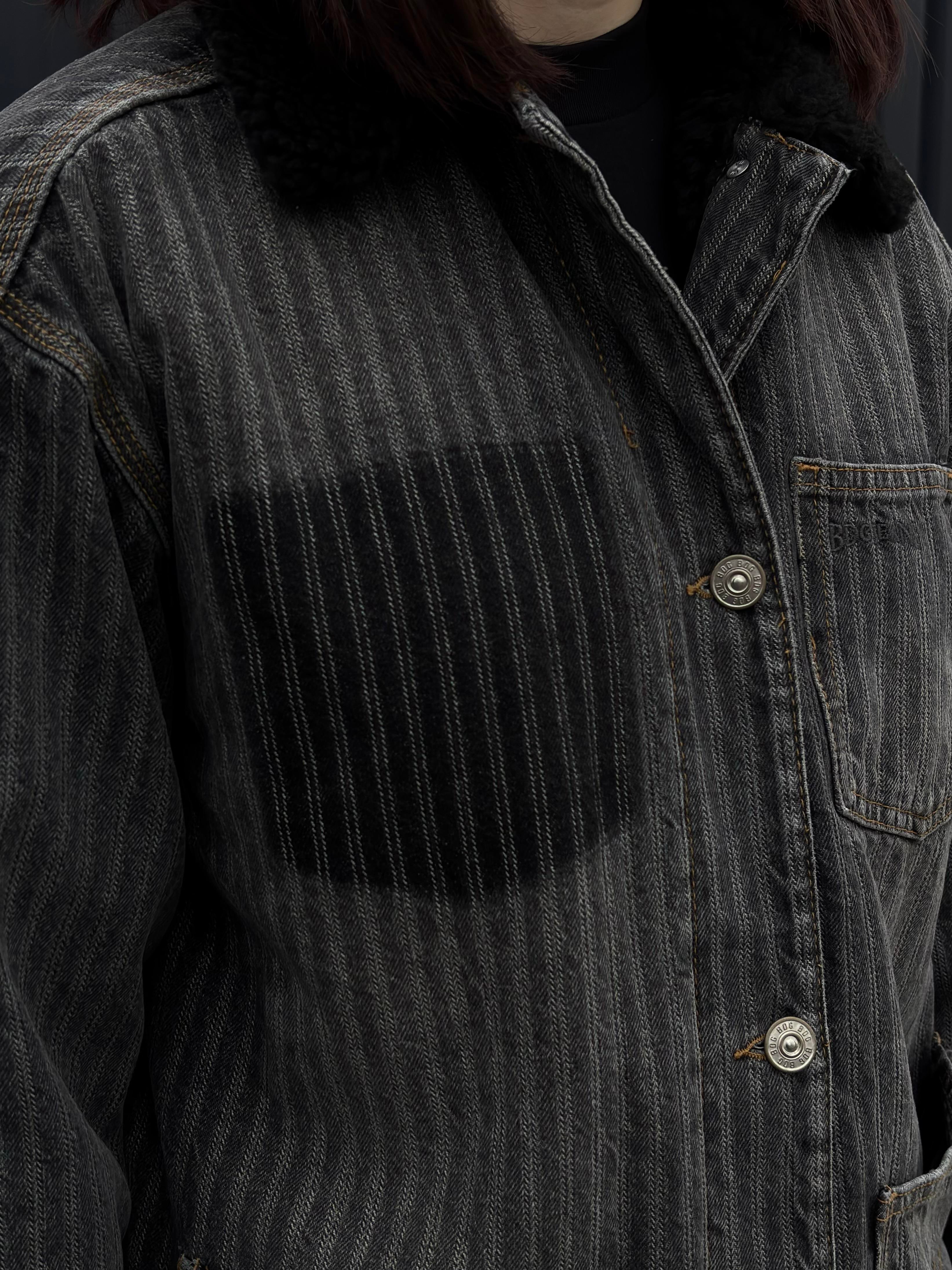 Premium Denim Chore Woolly Borg Lined Jacket