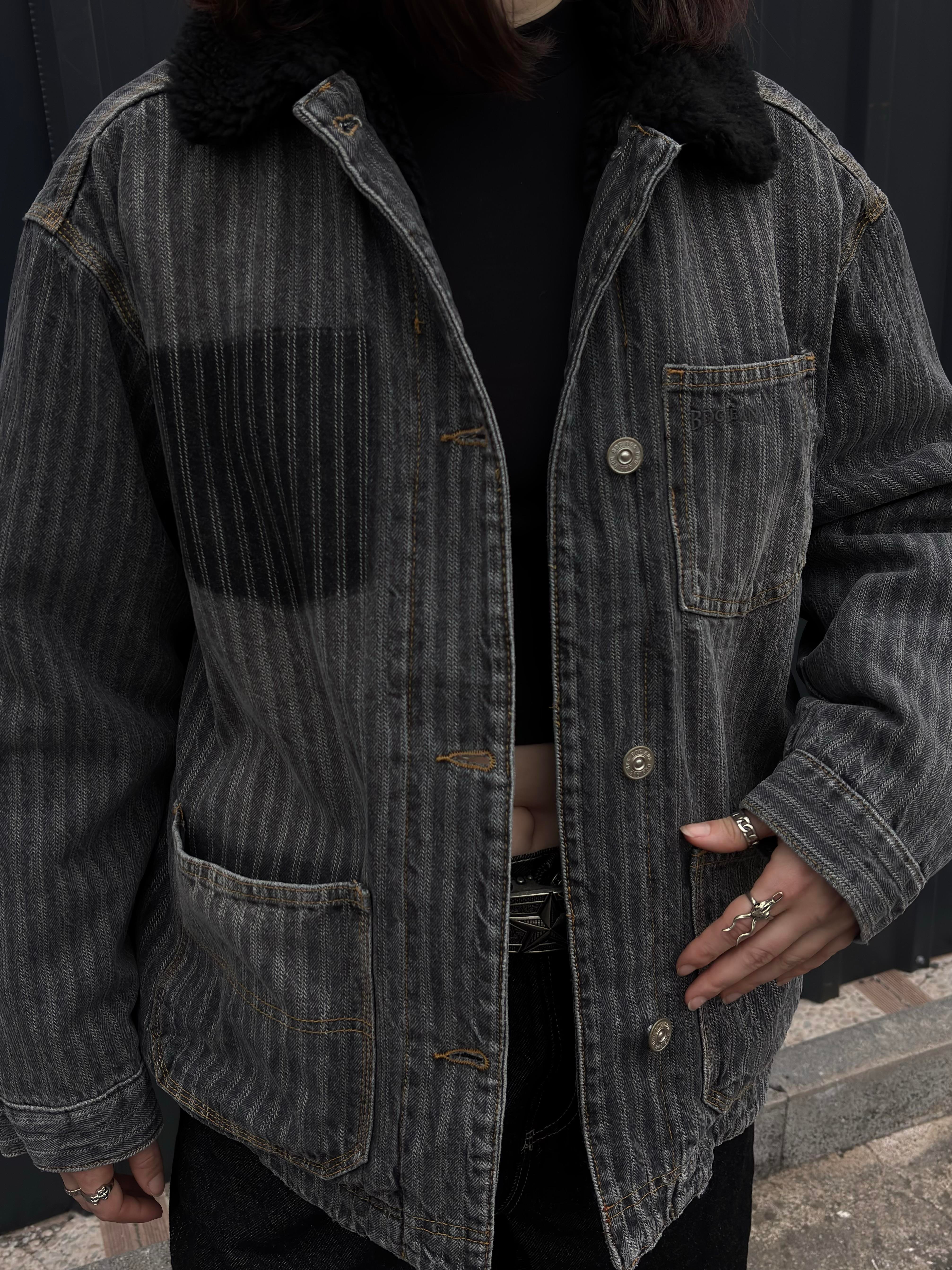 Premium Denim Chore Woolly Borg Lined Jacket