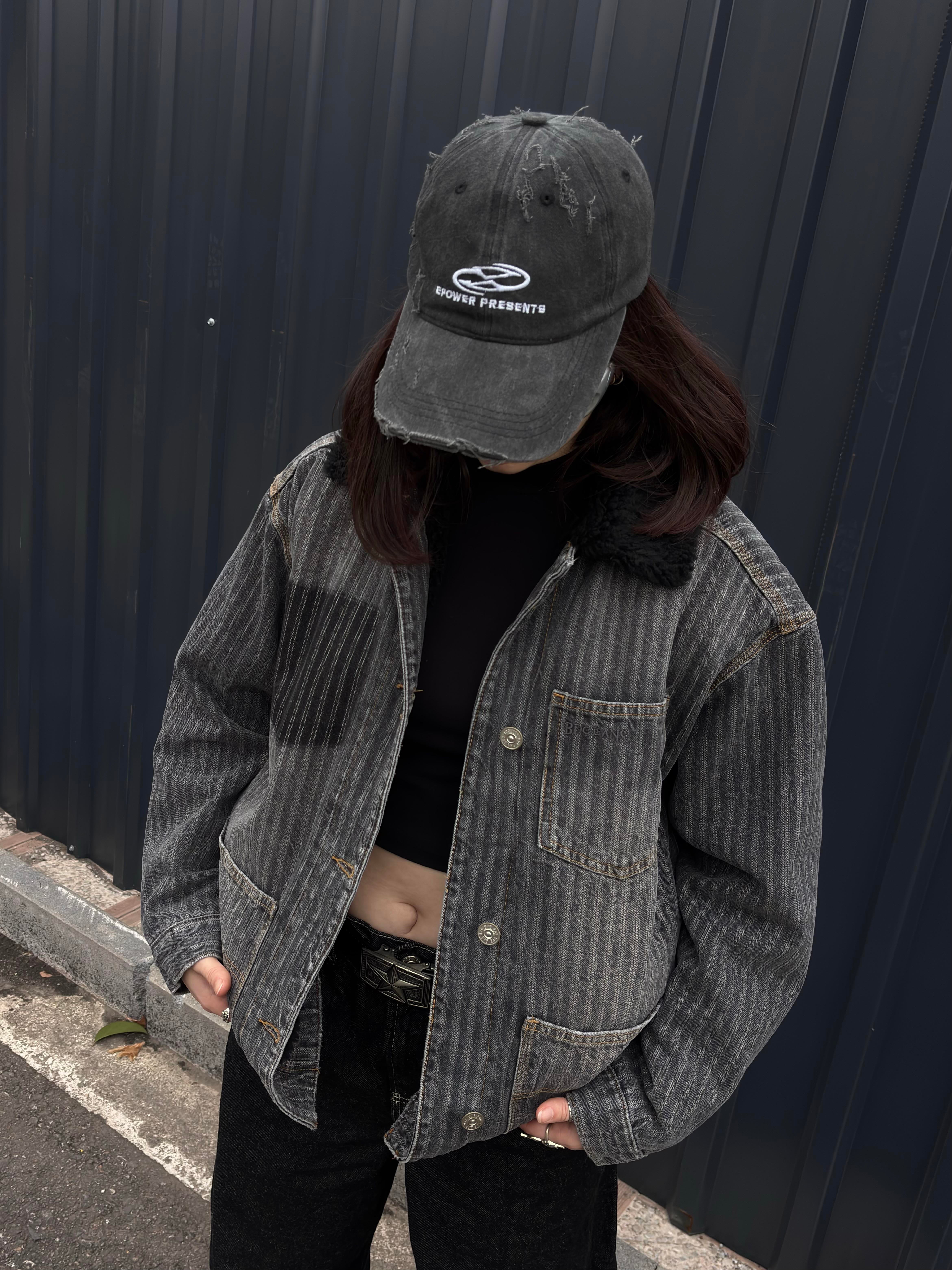 Premium Denim Chore Woolly Borg Lined Jacket