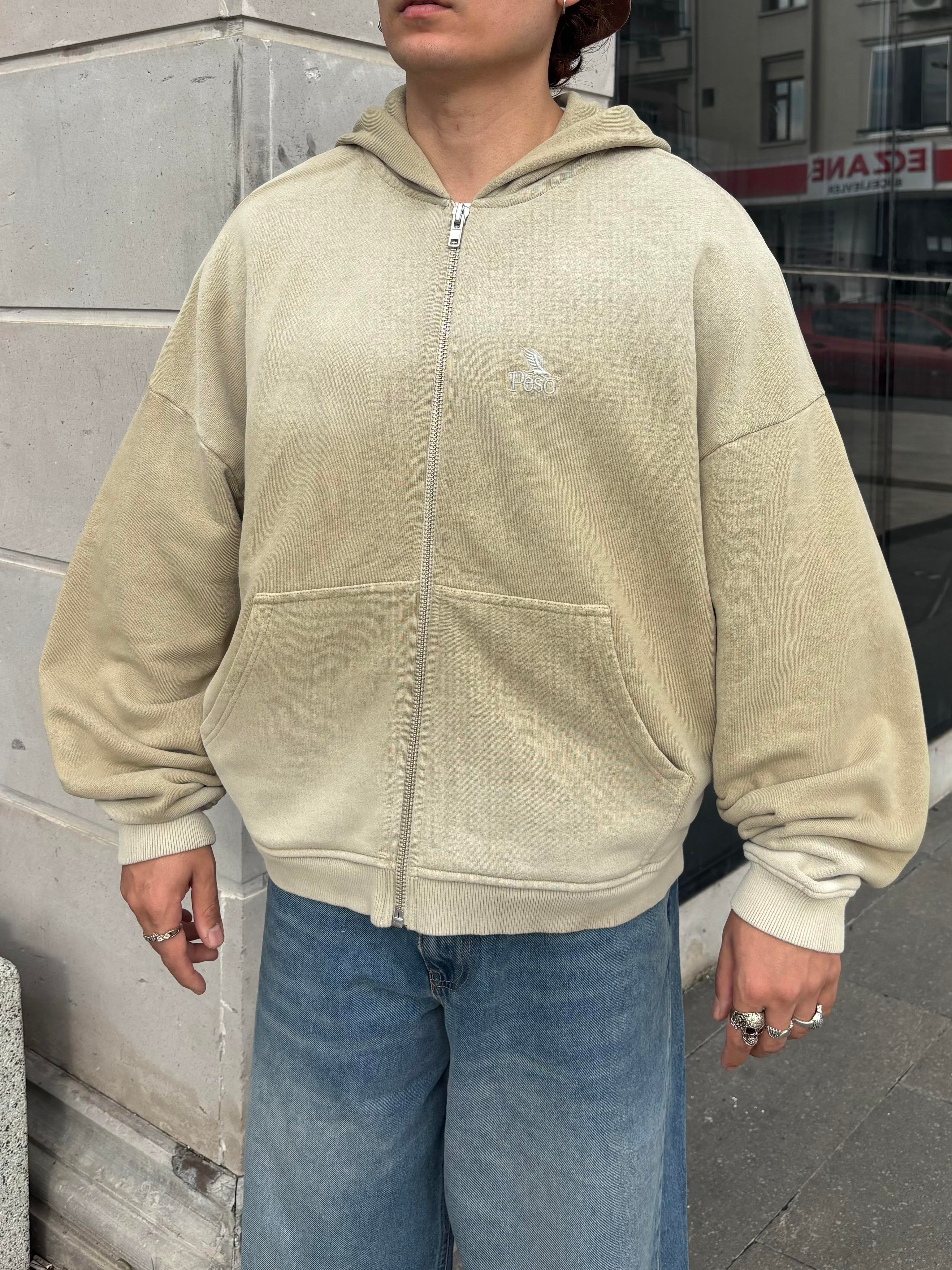 Premium Desert Tone Faded Zip Hoodie