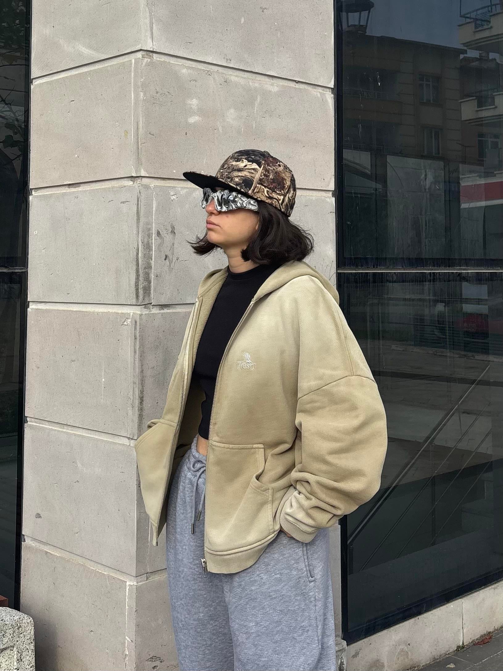 Premium Desert Tone Faded Zip Hoodie