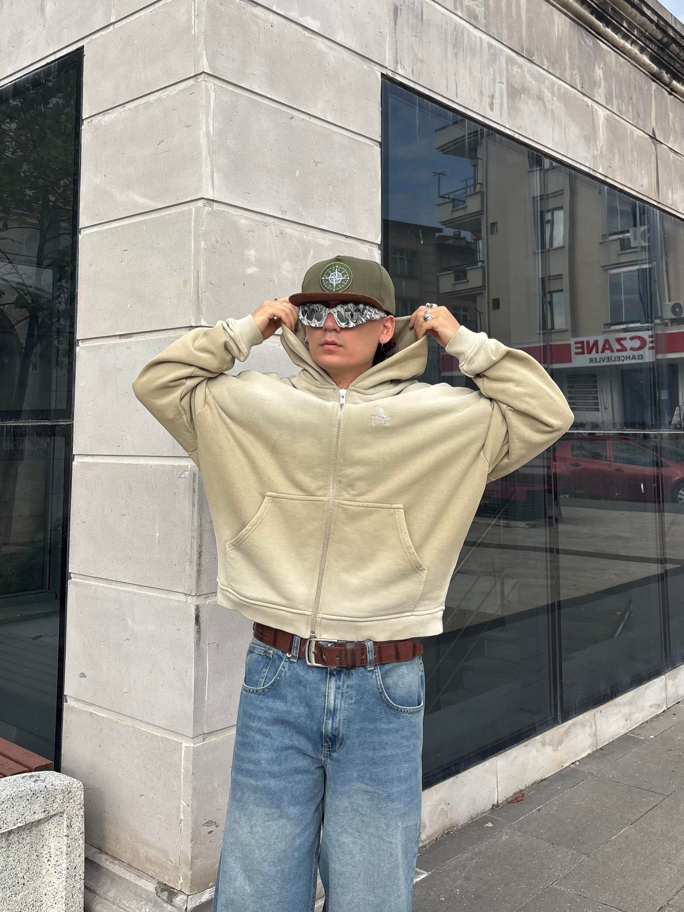 Premium Desert Tone Faded Zip Hoodie