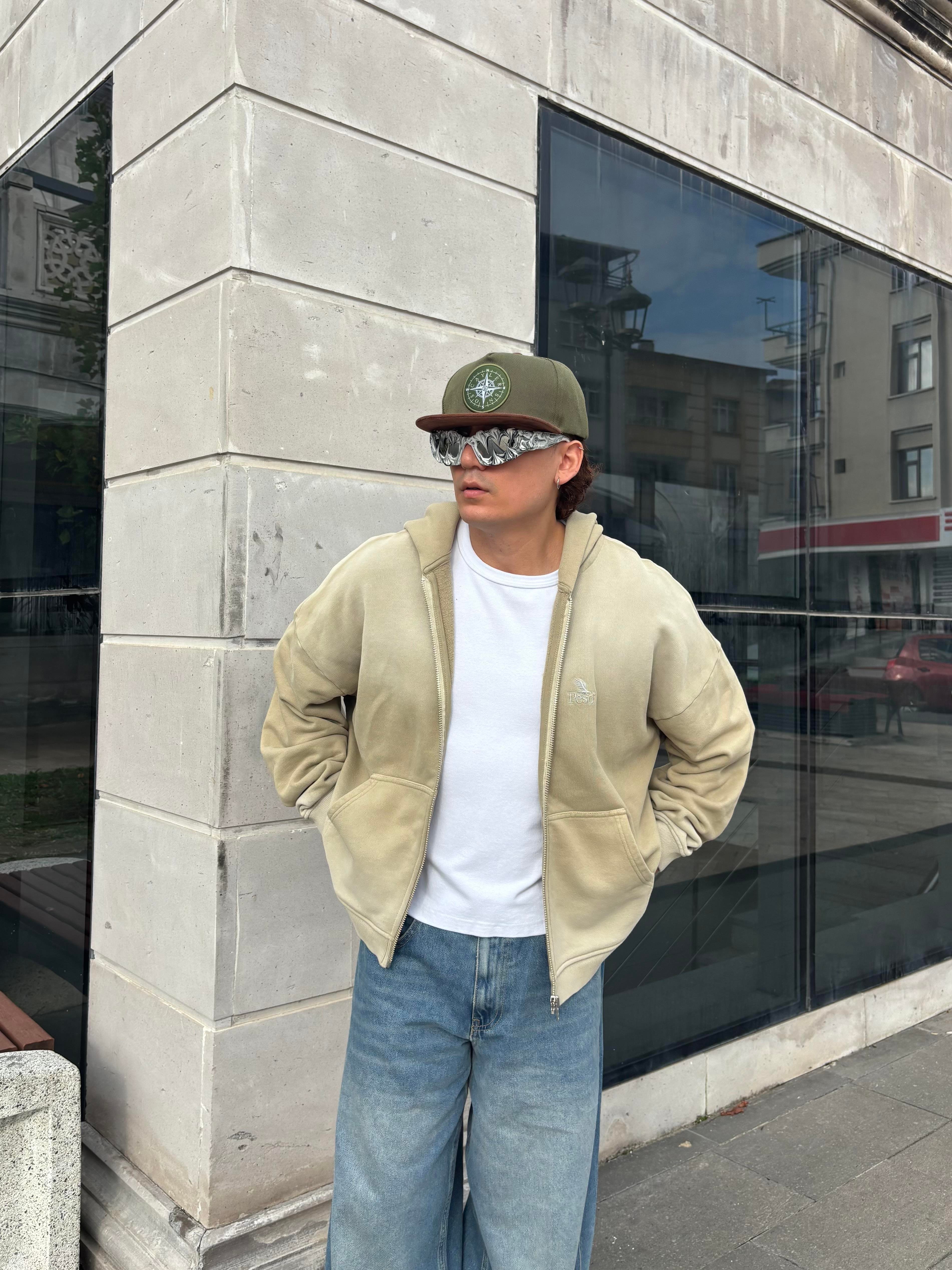 Premium Desert Tone Faded Zip Hoodie