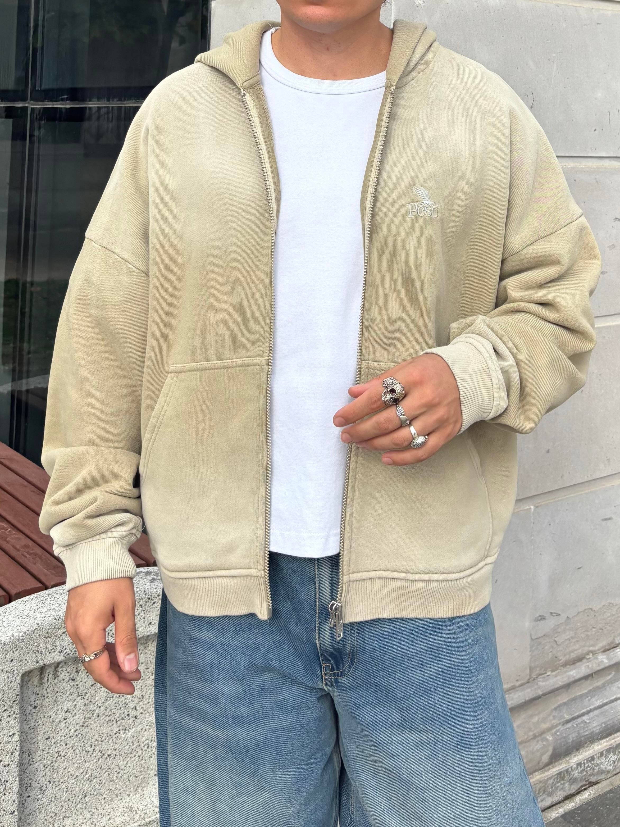 Premium Desert Tone Faded Zip Hoodie