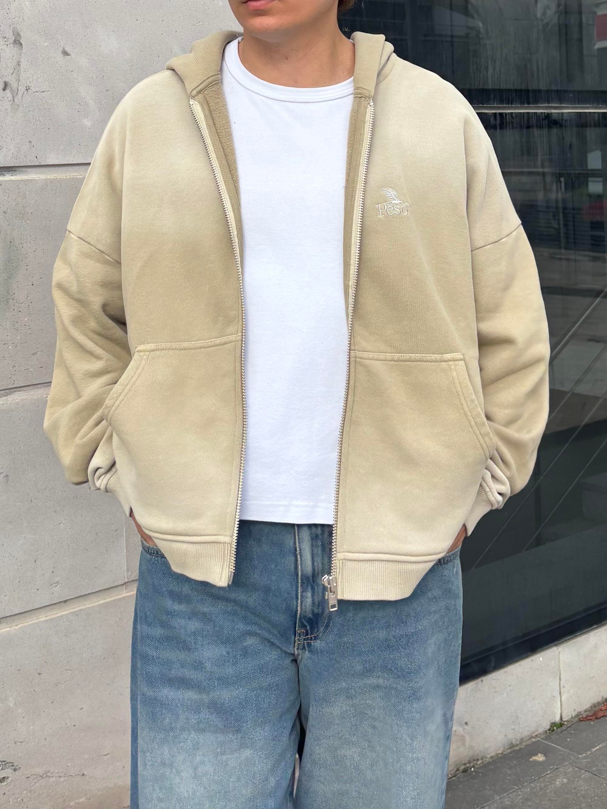 Premium Desert Tone Faded Zip Hoodie