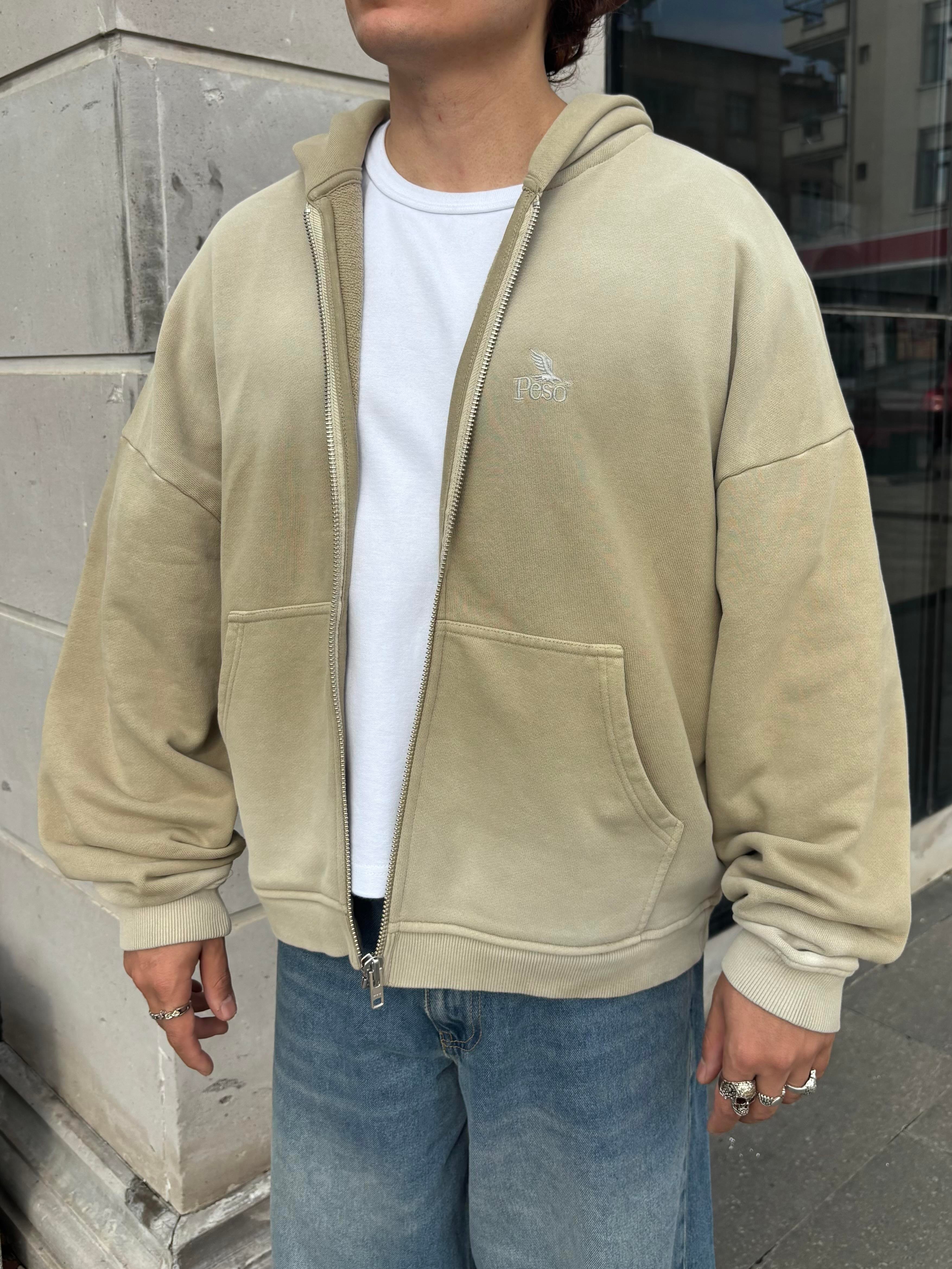Premium Desert Tone Faded Zip Hoodie
