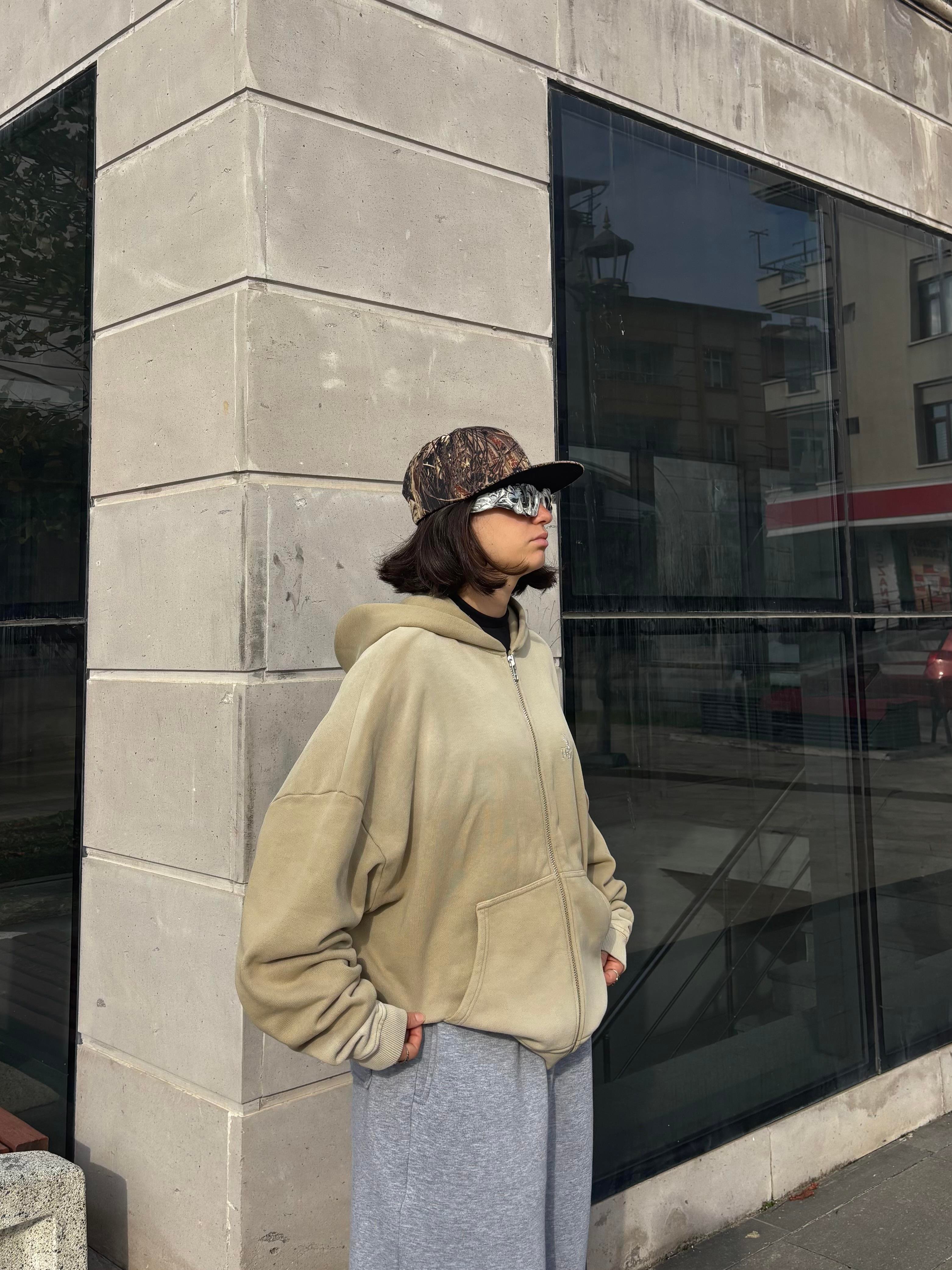 Premium Desert Tone Faded Zip Hoodie