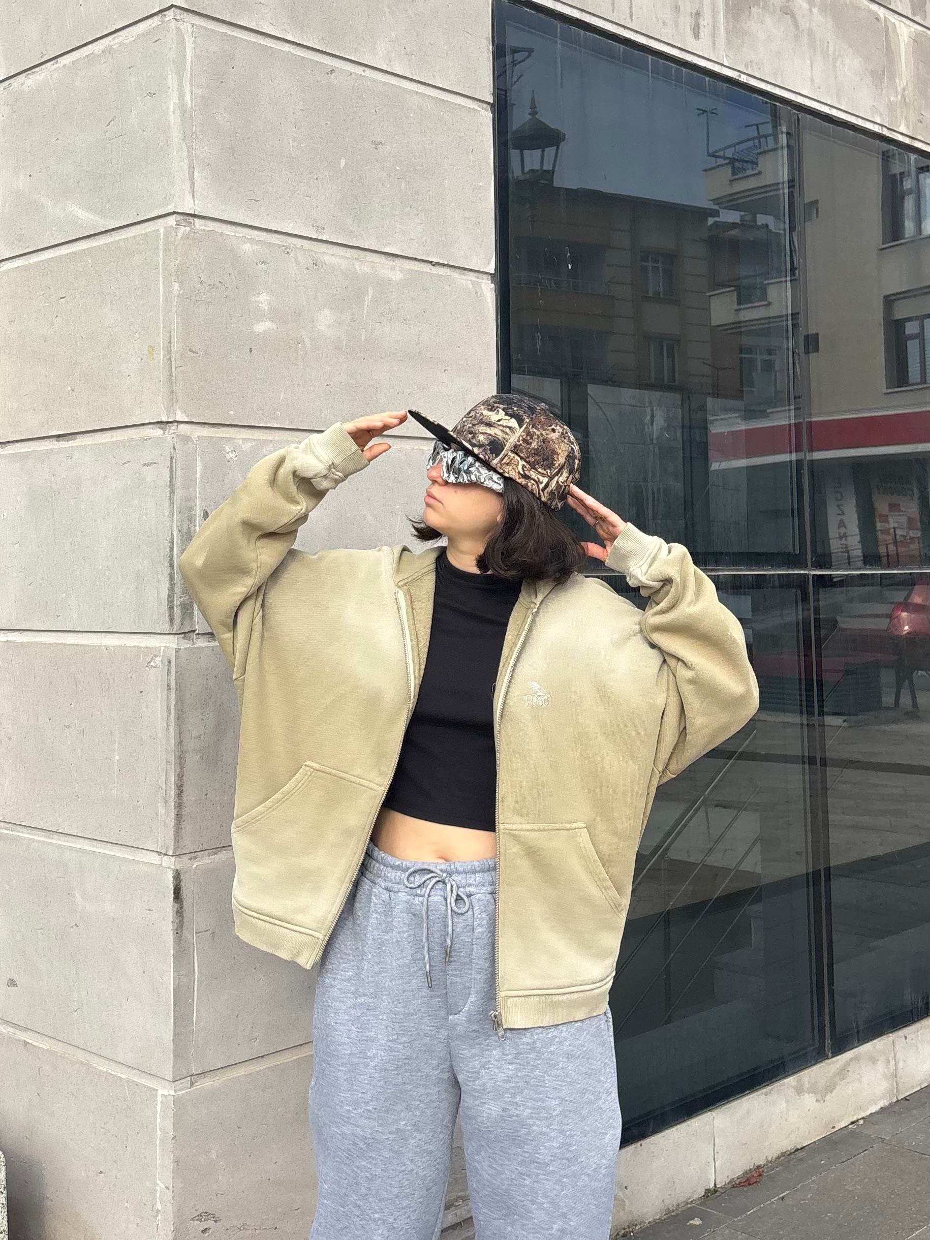 Premium Desert Tone Faded Zip Hoodie