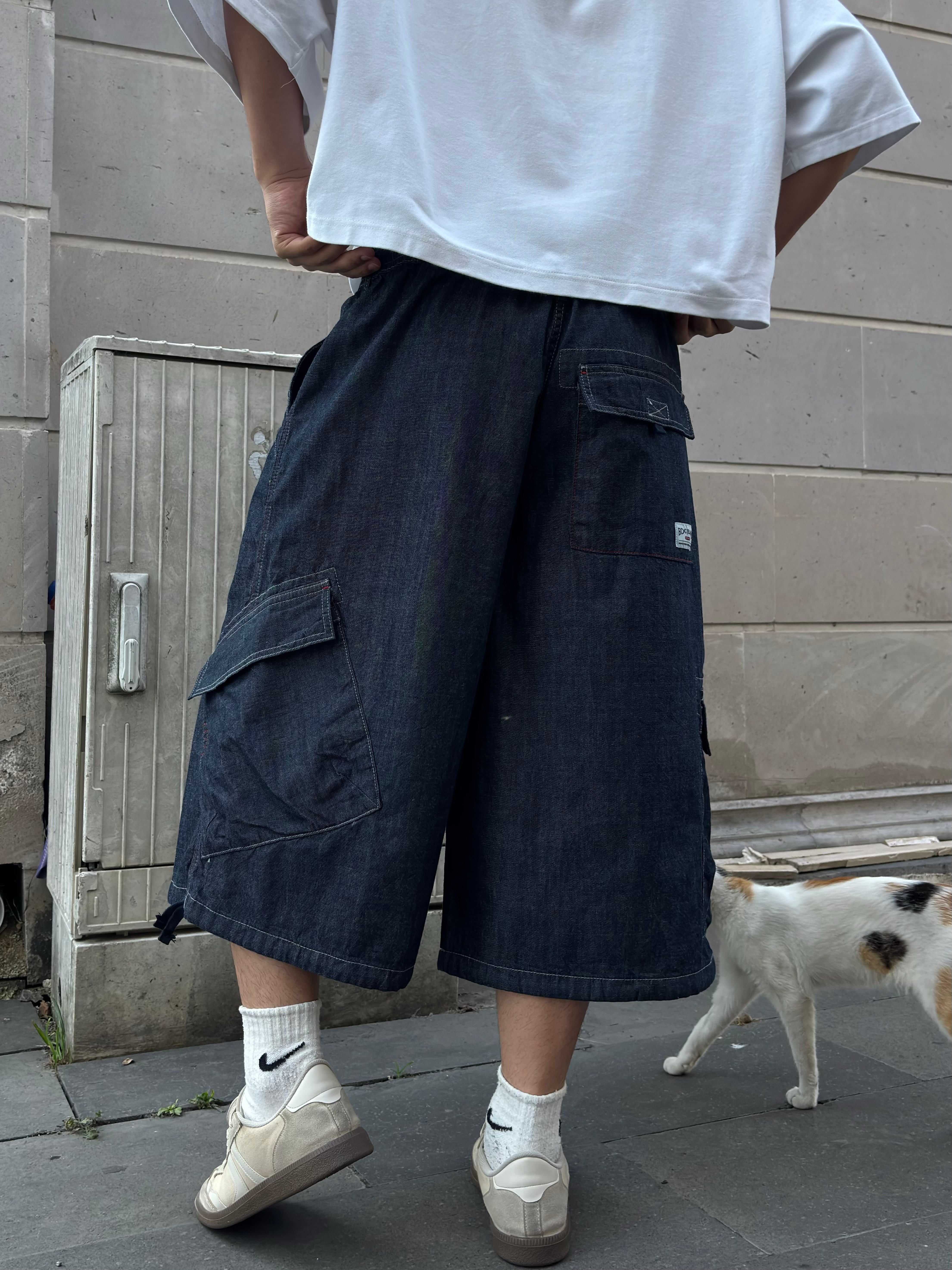 Premium Detroit Crop Pull-On Baggy Cargo Jorts