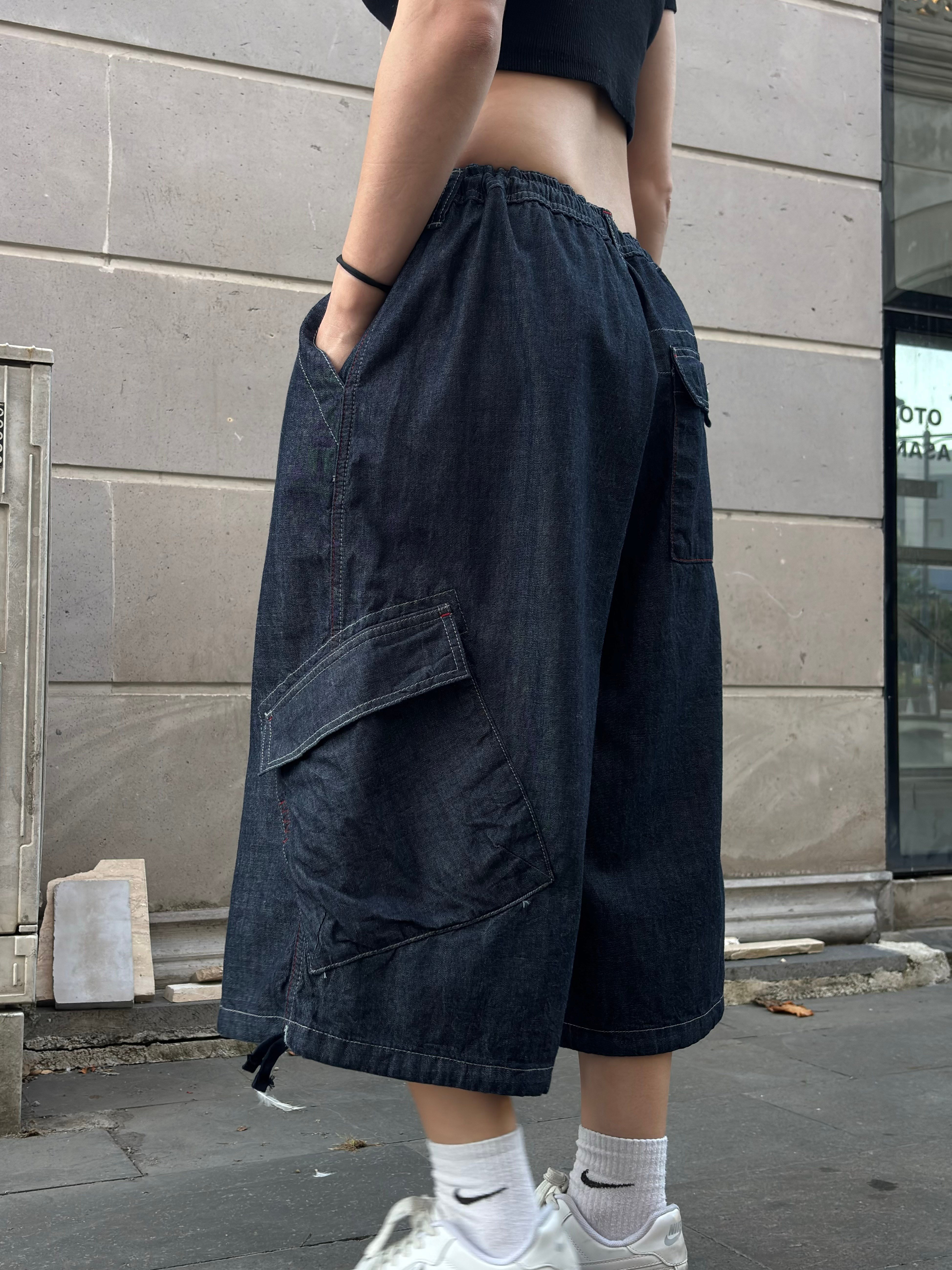 Premium Detroit Crop Pull-On Baggy Cargo Jorts