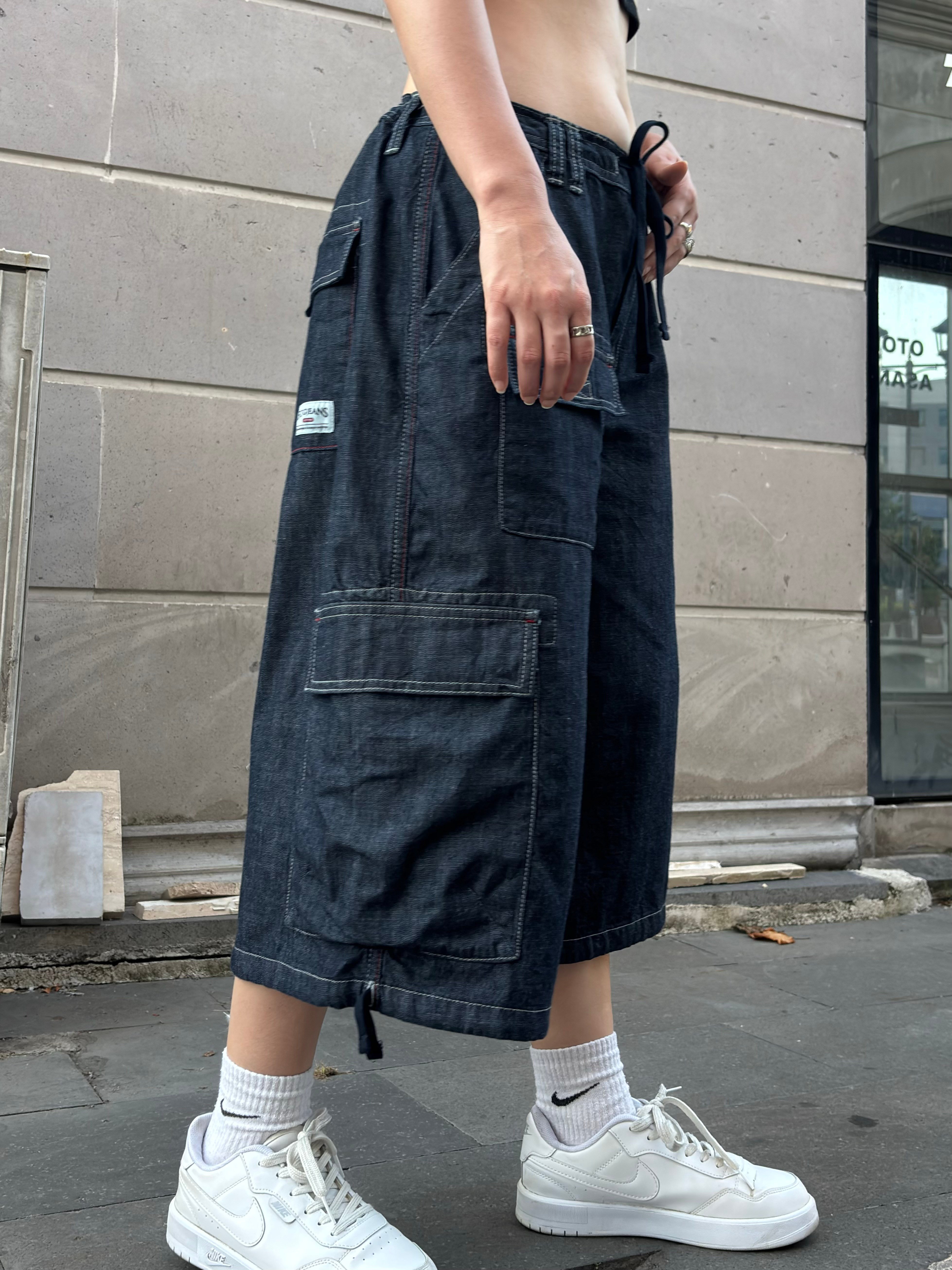 Premium Detroit Crop Pull-On Baggy Cargo Jorts