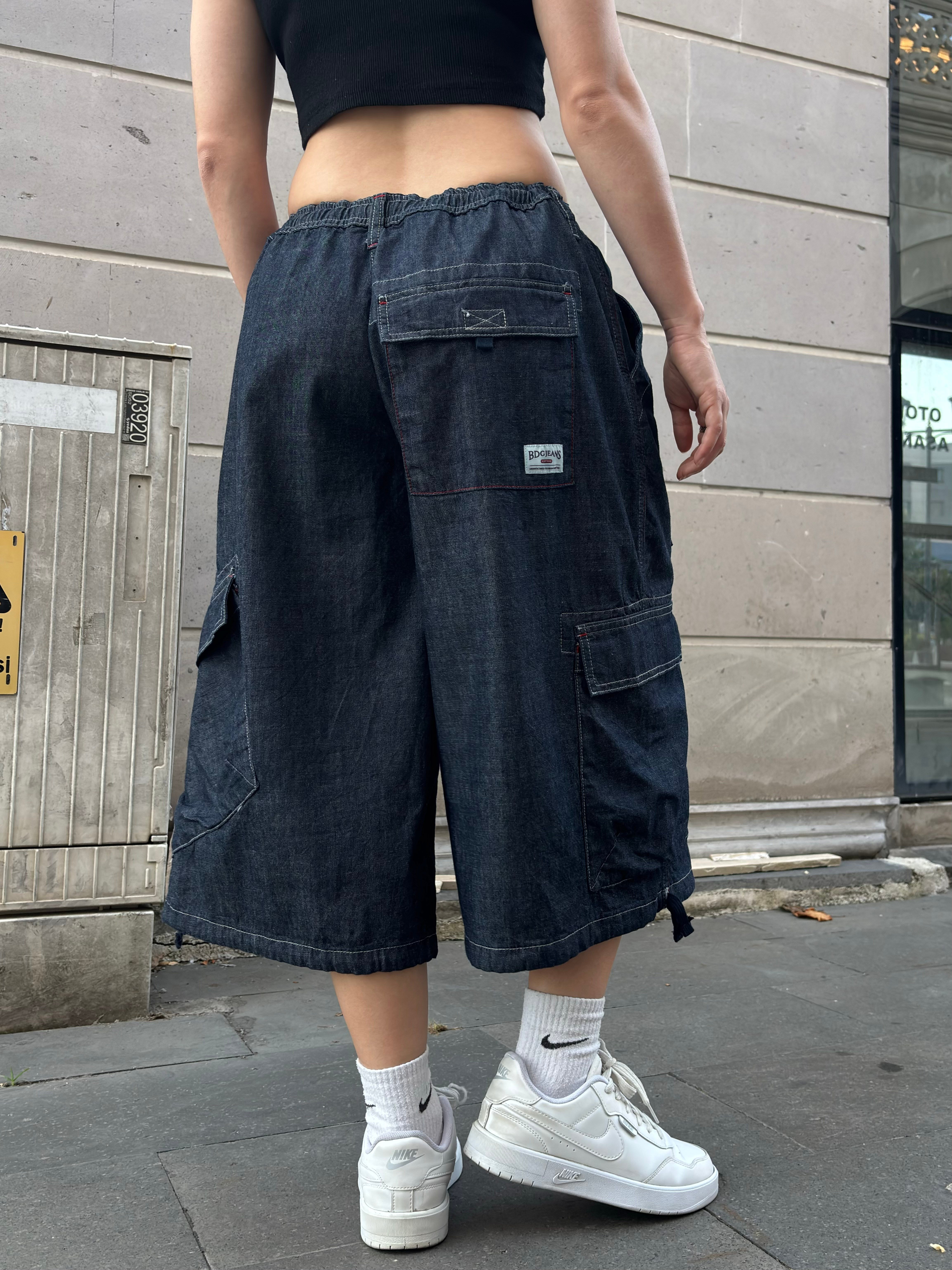 Premium Detroit Crop Pull-On Baggy Cargo Jorts