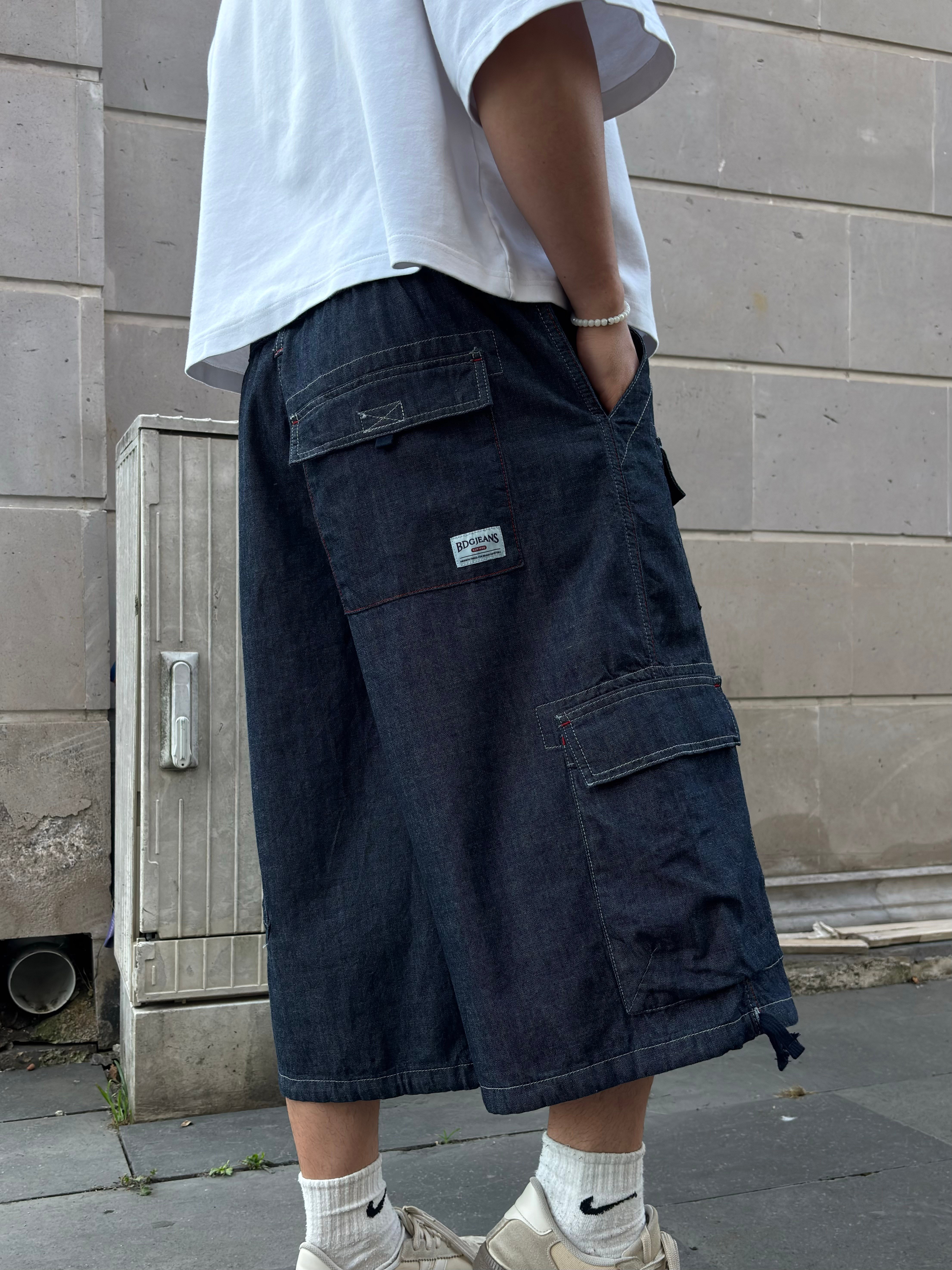 Premium Detroit Crop Pull-On Baggy Cargo Jorts