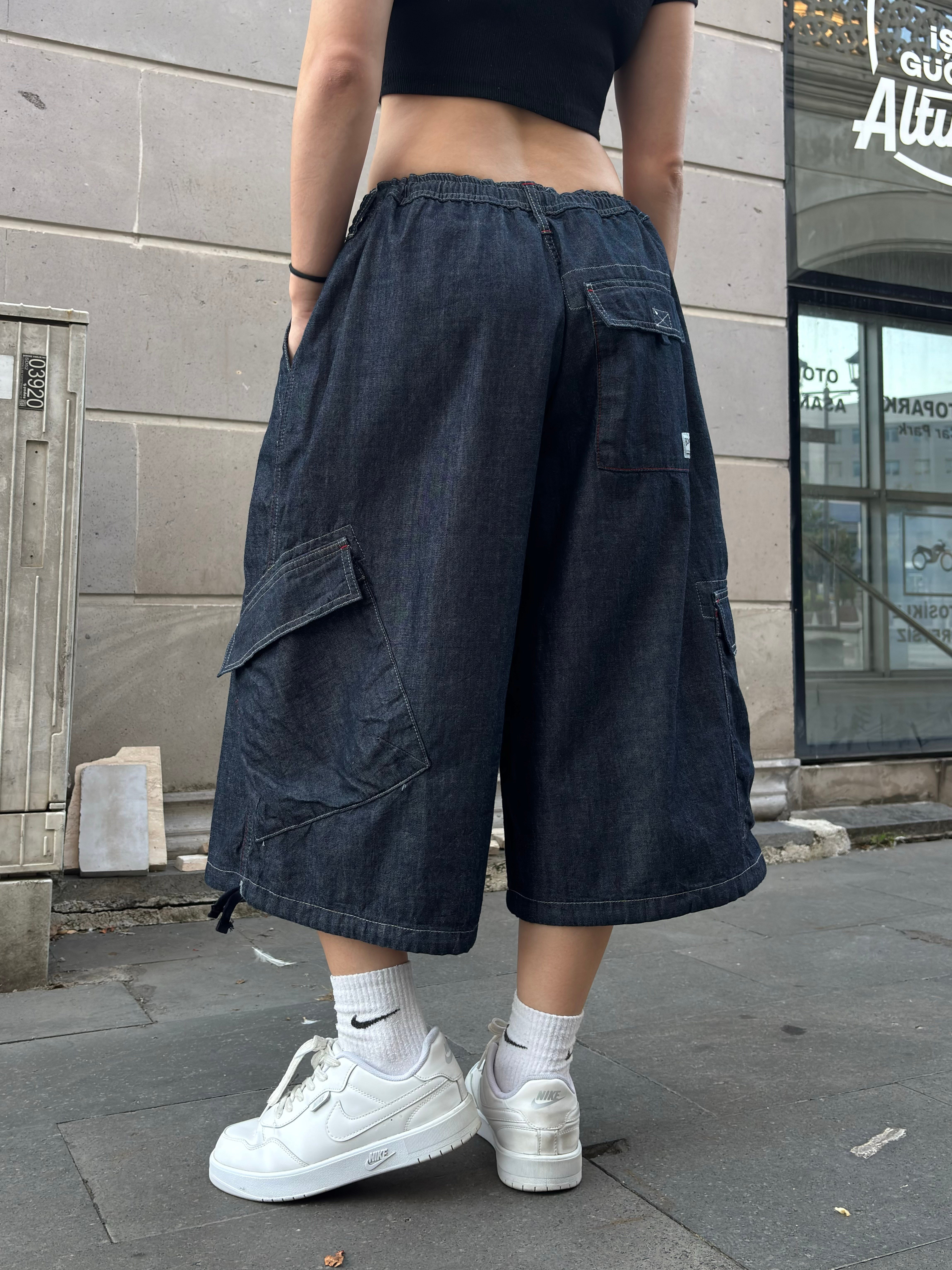Premium Detroit Crop Pull-On Baggy Cargo Jorts